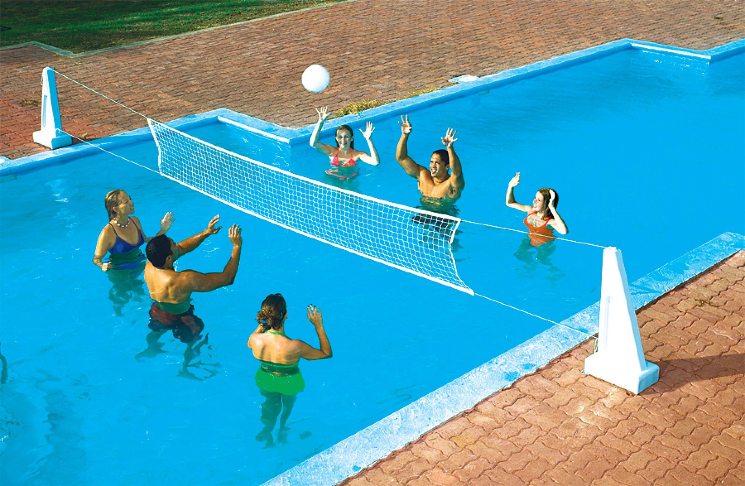 Swim Central 20ft. Pool Jam Basketball &#x26; Volleyball Swimming Pool Water Sports Combo Game