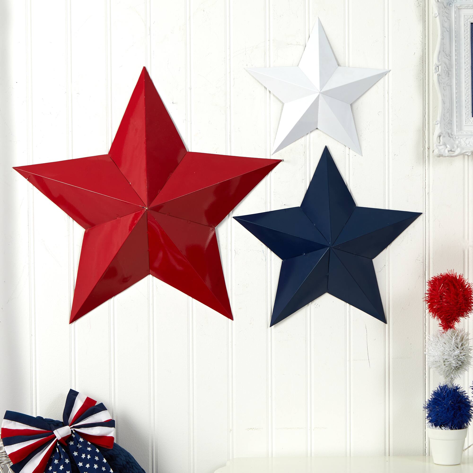 Americana Farmhouse Stars Wall D&#xE9;cor Set