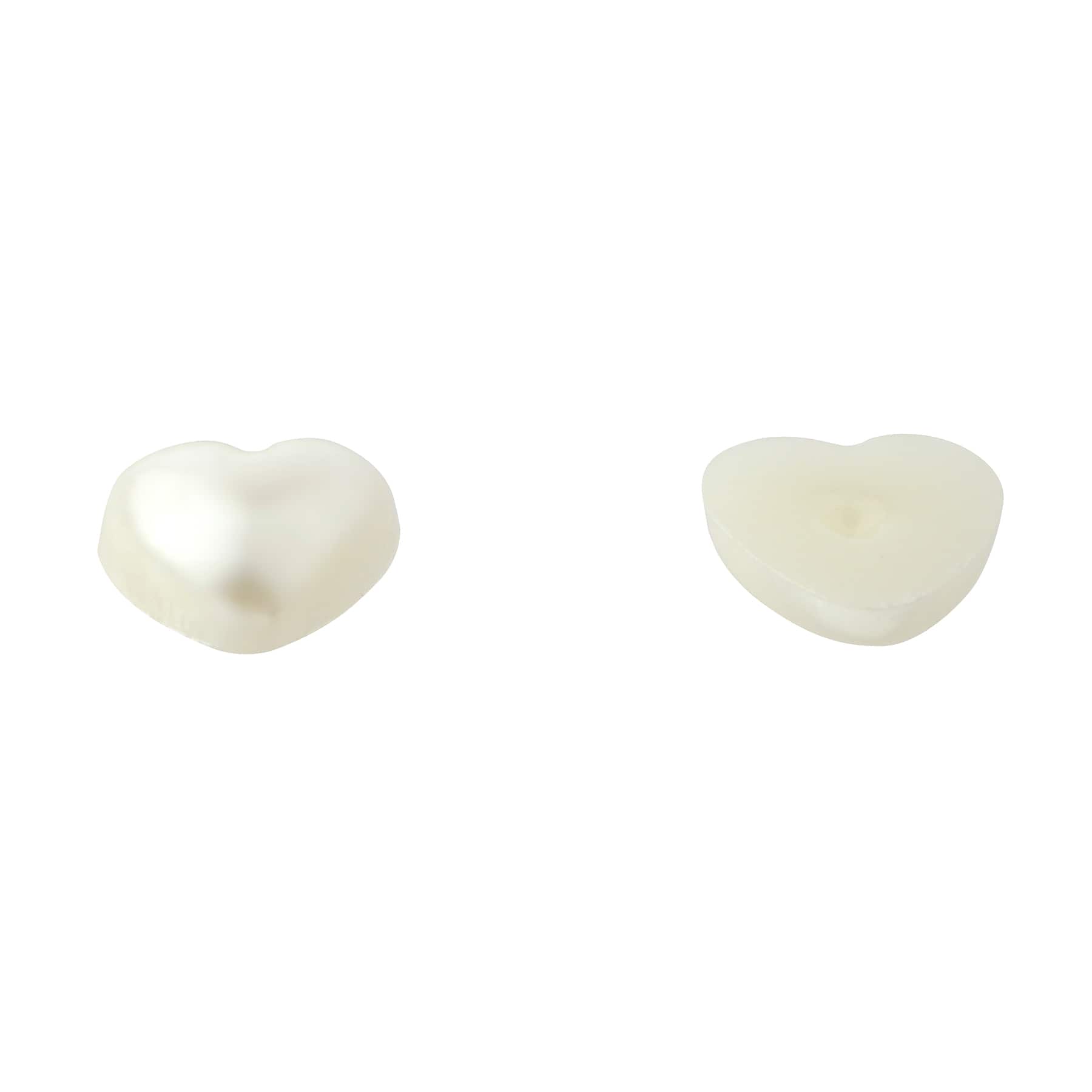 7.4mm Ivory AB Flatback Plastic Pearl Hearts, 300ct. by Bead Landing&#x2122;