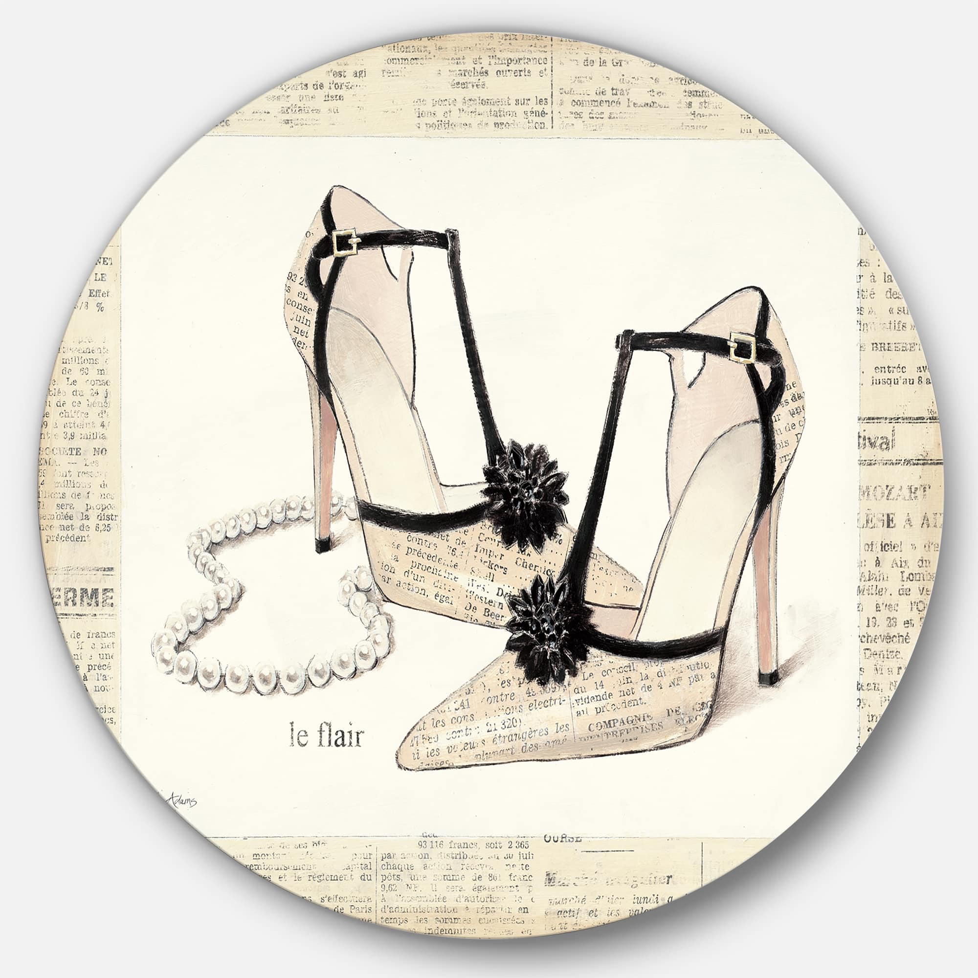 Designart - Chic Galm Closet III - Glam Metal Circle Wall Art