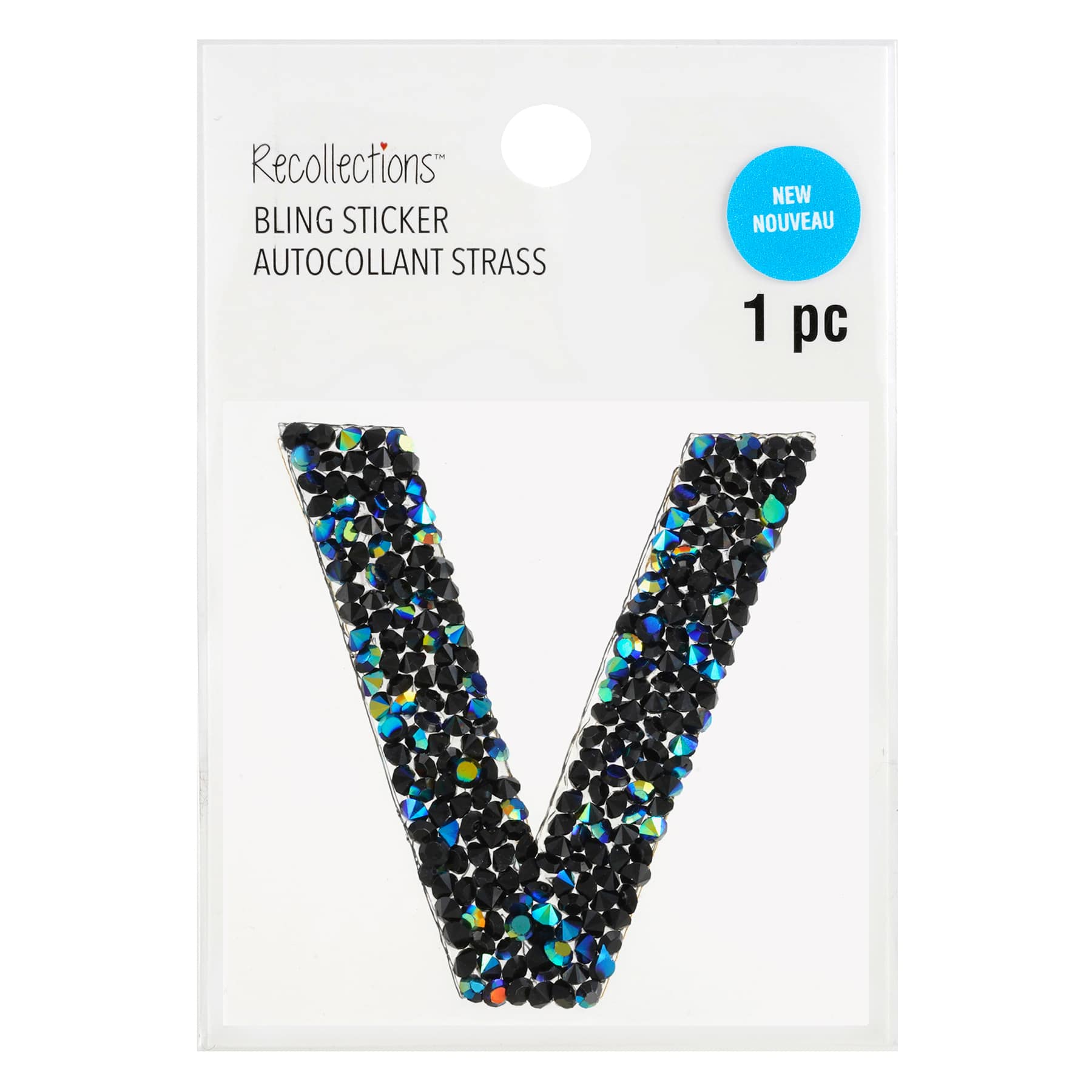 12 Pack: Black AB Letter Bling Sticker by Recollections®