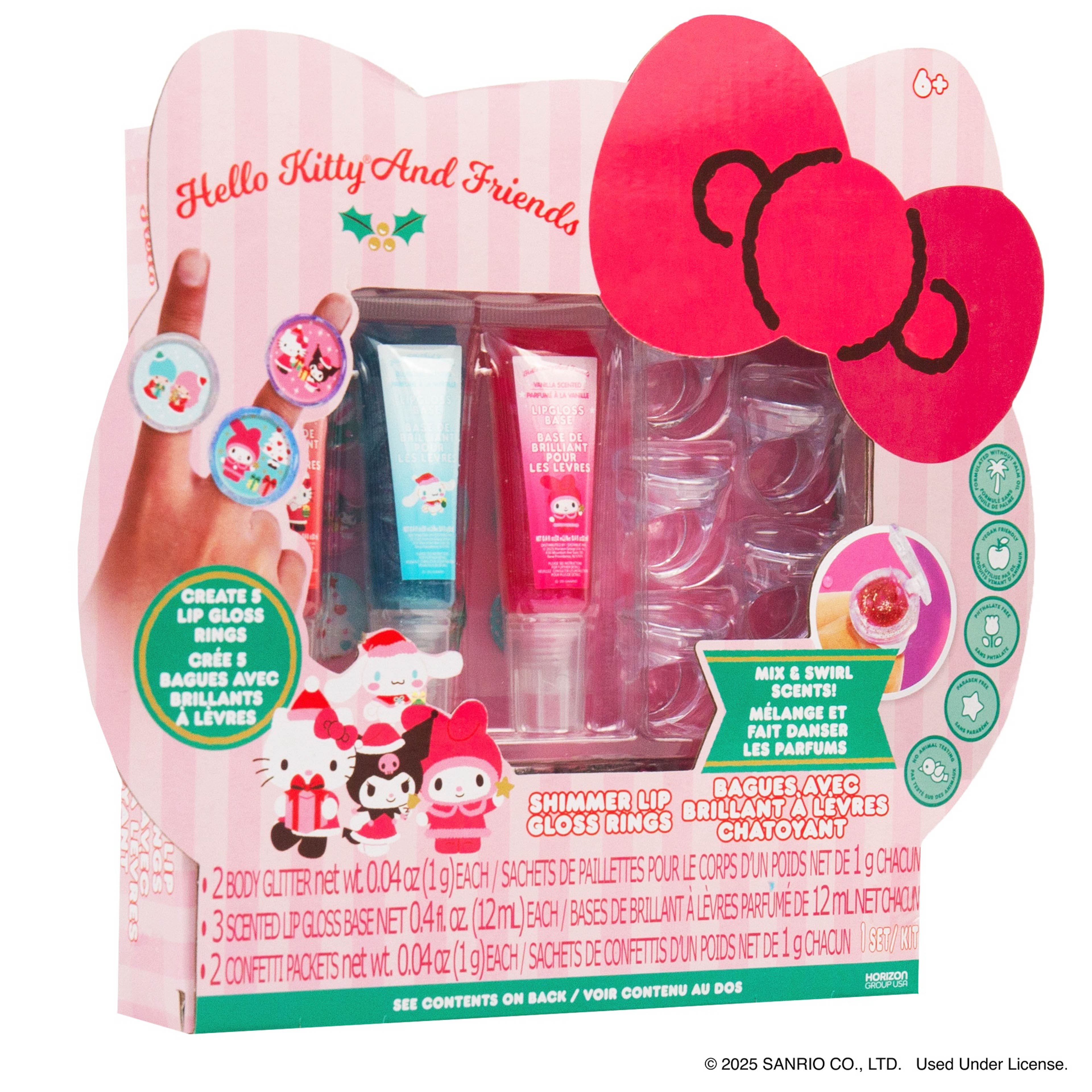 Hello Kitty&#xAE; &#x26; Friends Holiday Shimmer Lip Gloss Rings Kit