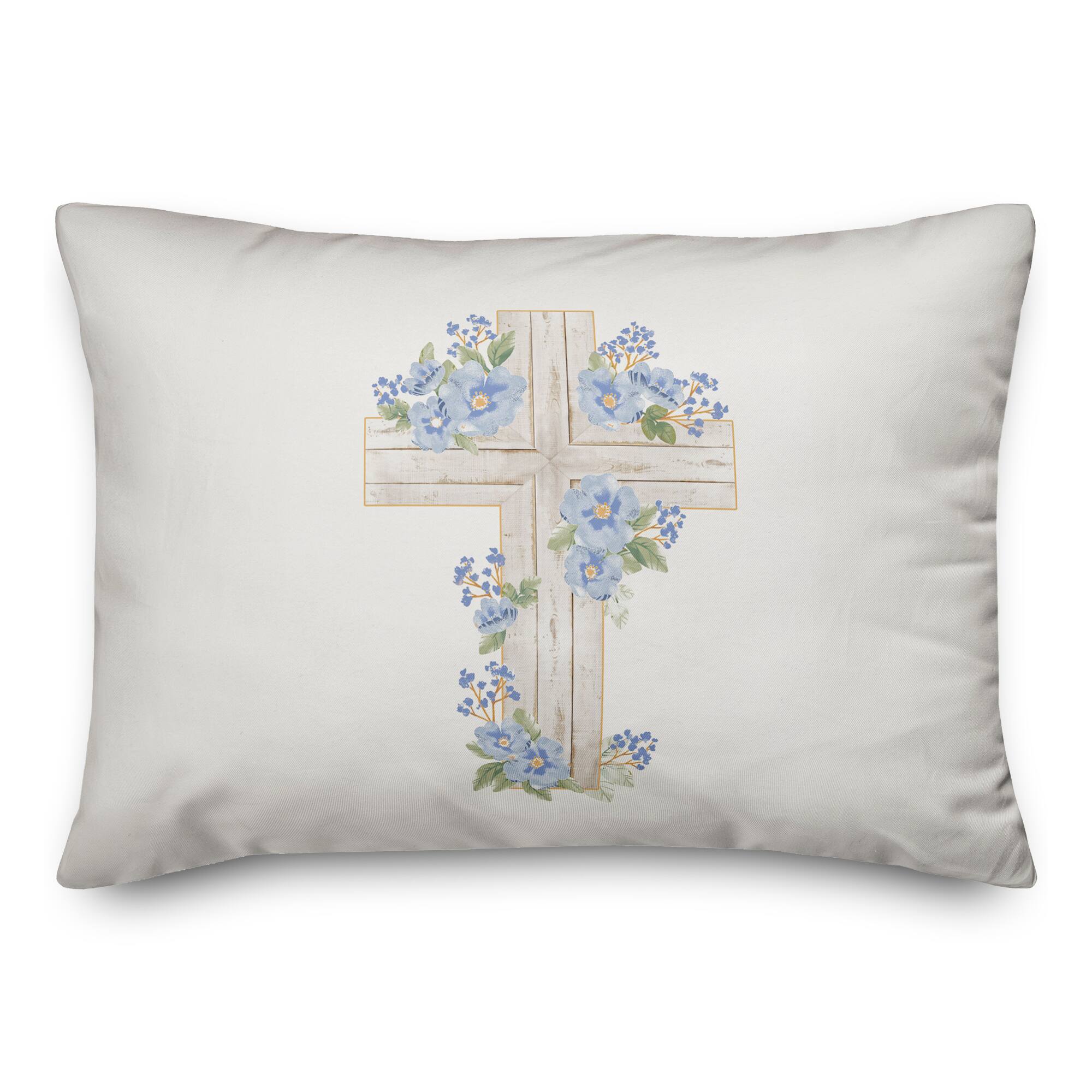 Reformed Rose Easter Cross 14" x 20" Throw Pillow