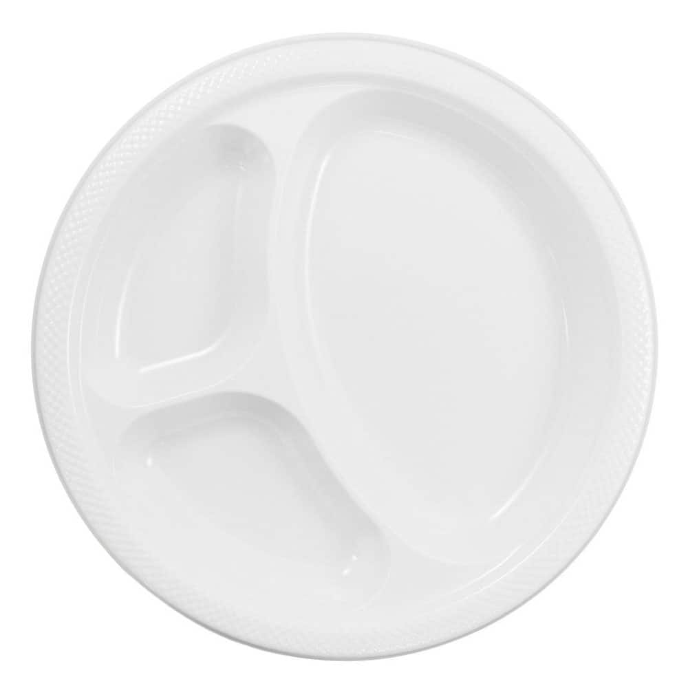 JAM Paper 10.25" Divided Plastic Party Plates, 20ct.