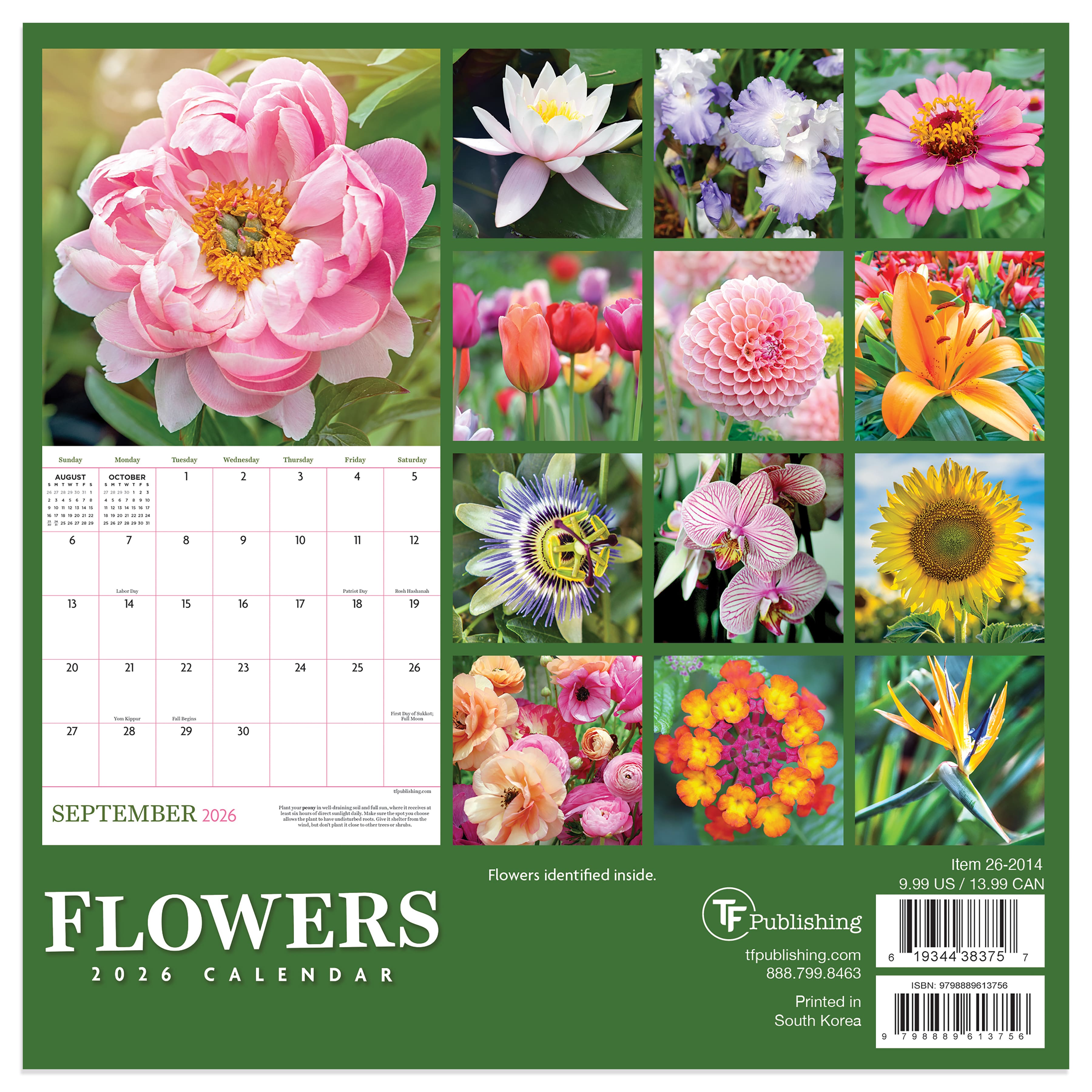 2026 Flowers Mini Calendar