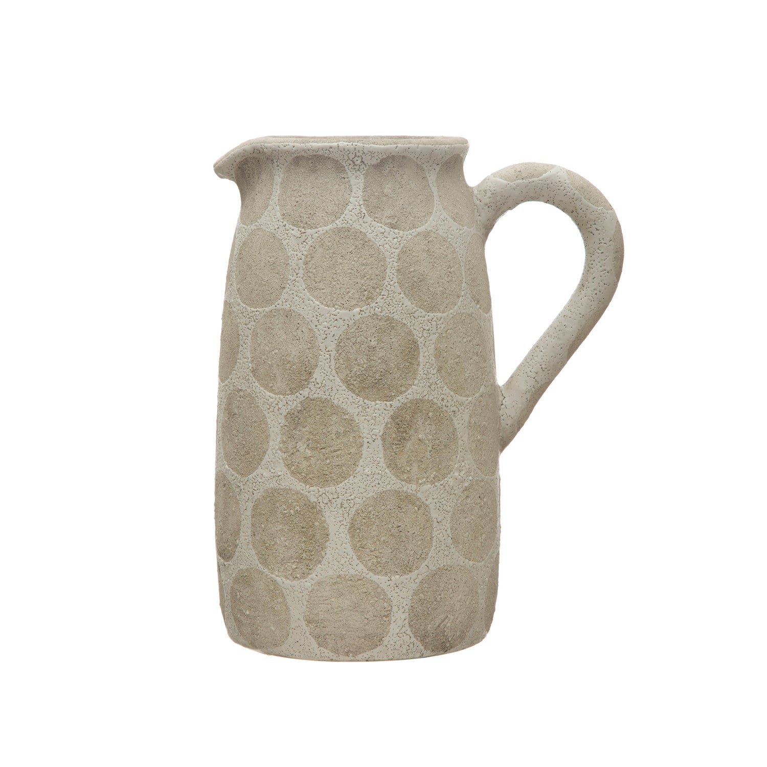 Hello Honey® 9" Natural Terracotta Pitcher or Vase with Wax Relief Dots