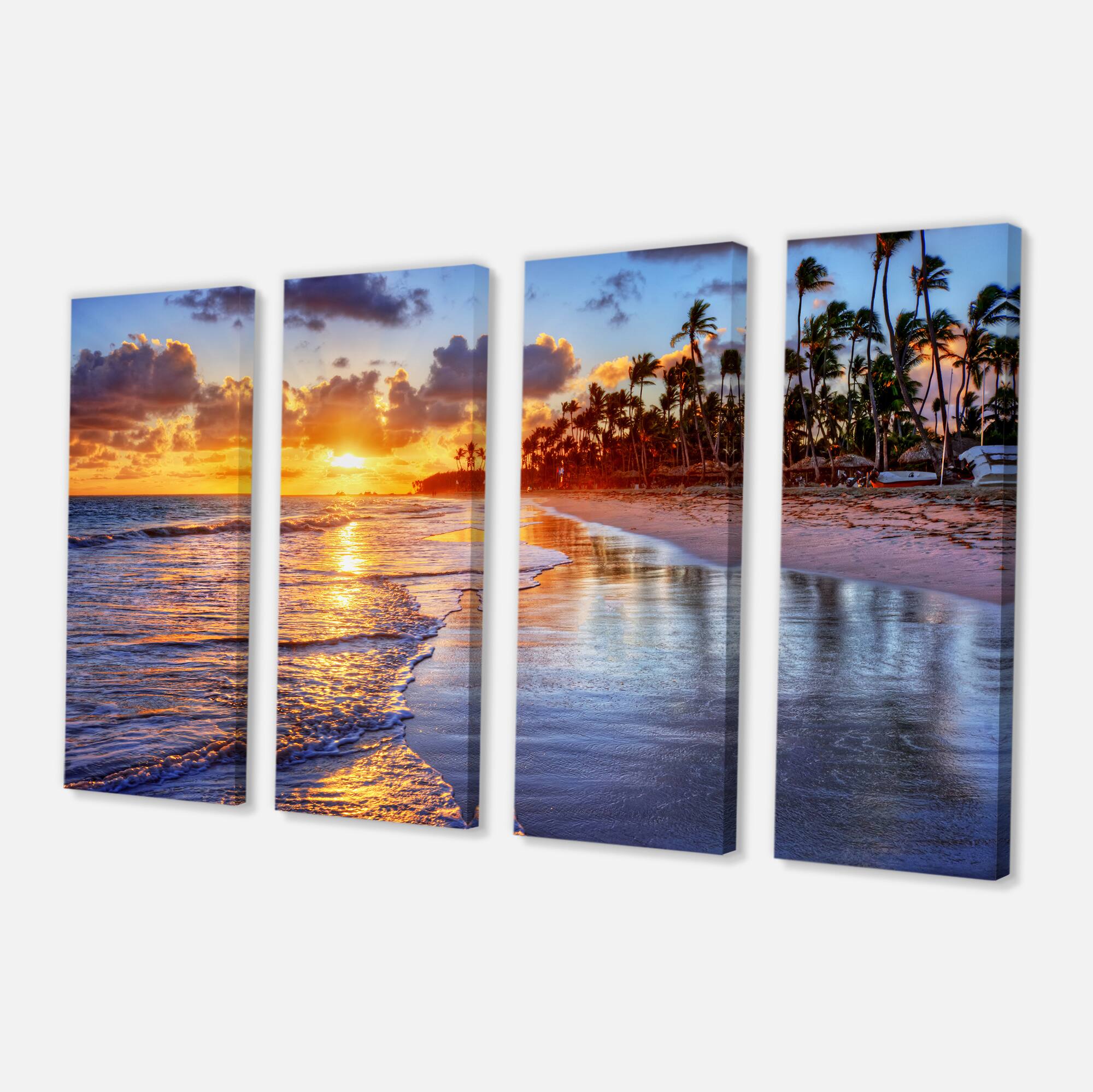 Designart - Beach Side Resort With Palm Trees