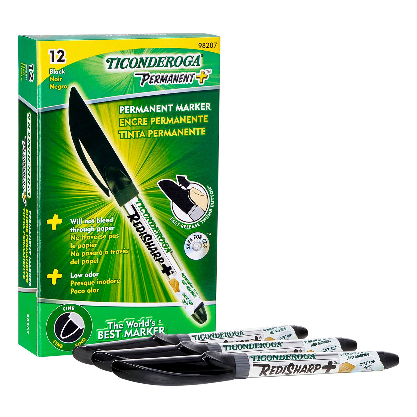 Ticonderoga® RediSharp+® Fine Point Permanent Markers, 12ct. Michaels