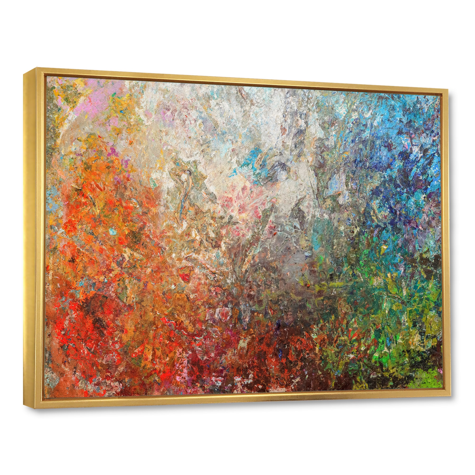 Designart - Board Stained Abstract Art - Abstract Framed Canvas Art Print