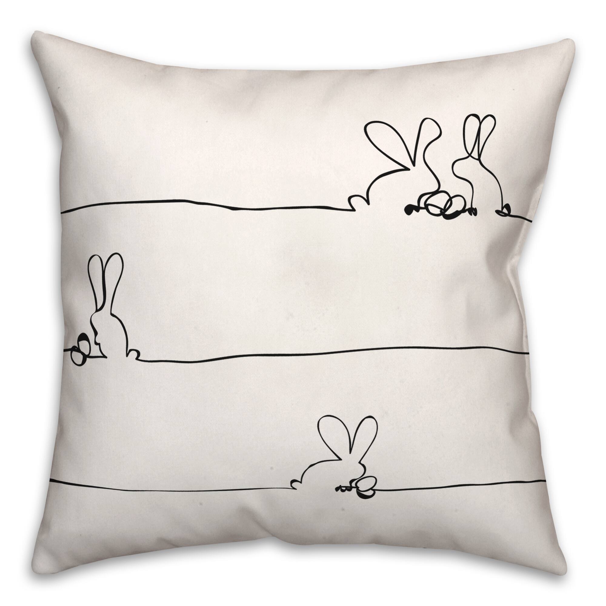 Easter Bunnies Design Pillow 2 18" x 18" Throw Pillow