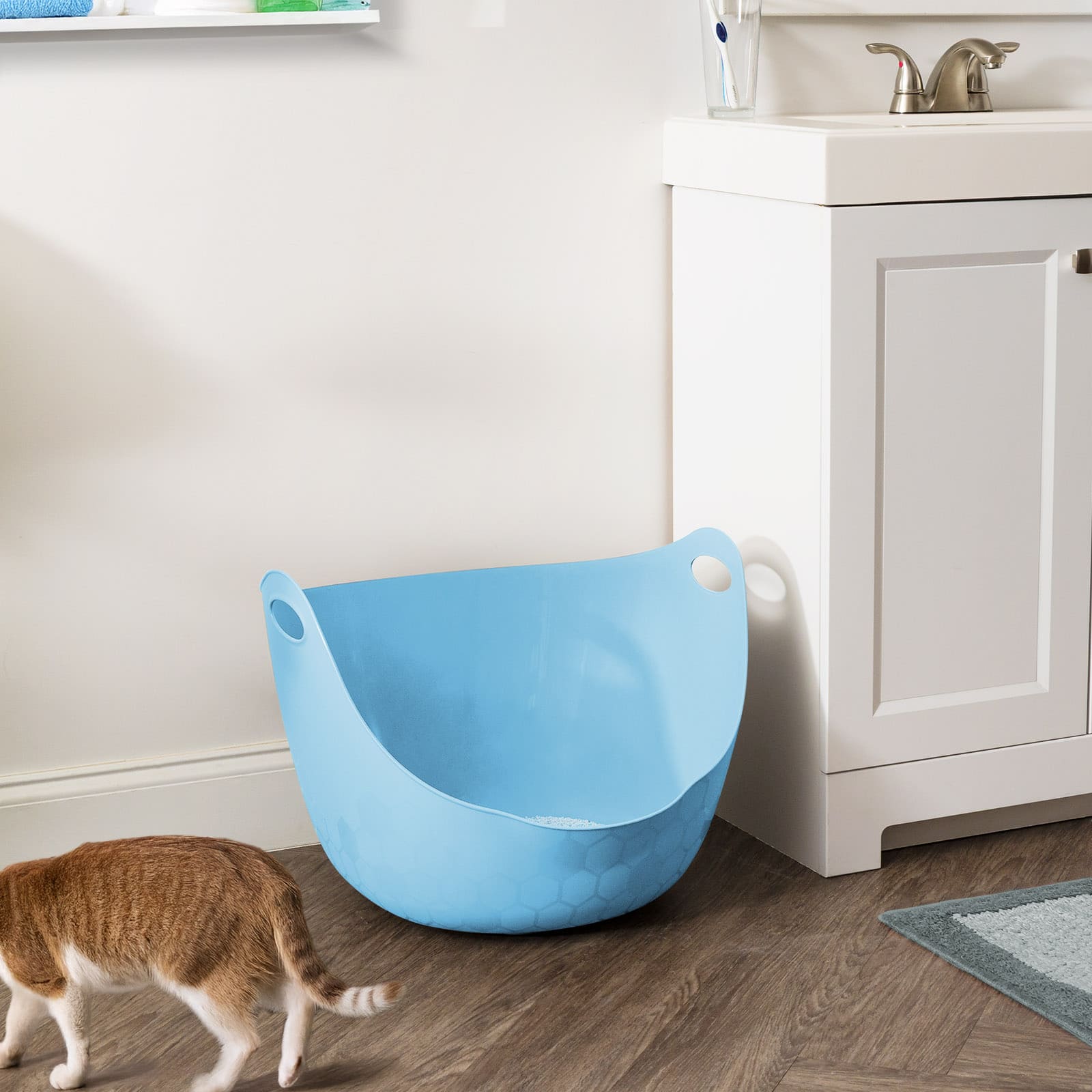 IRIS® Blue Flexi Cat Litter Pan with Handle