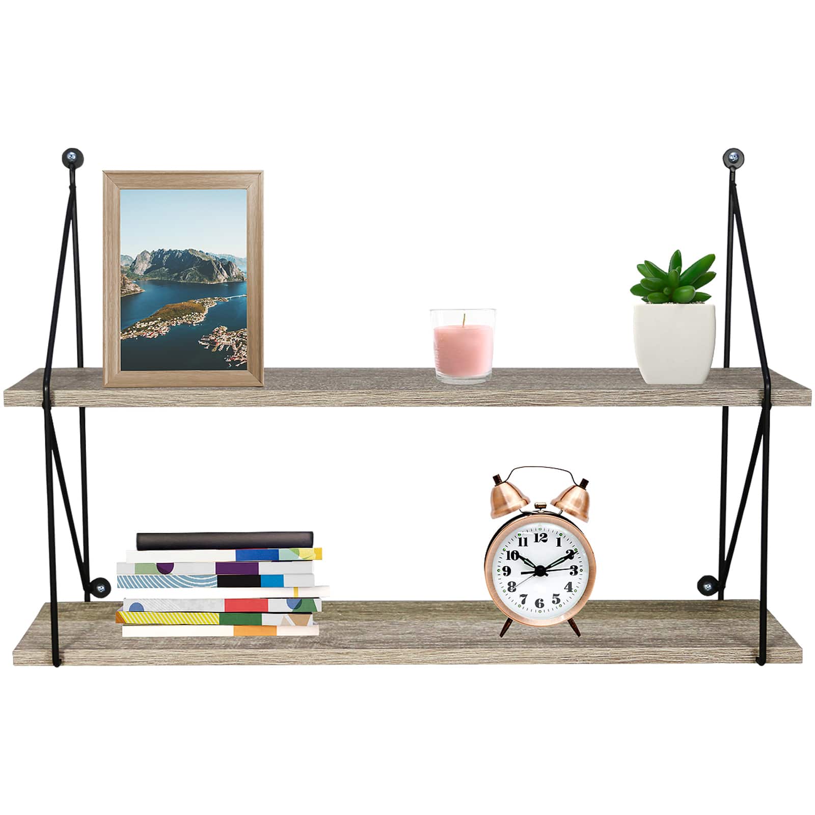 Sorbus 23.6&#x22; Double Tier Floating Shelf
