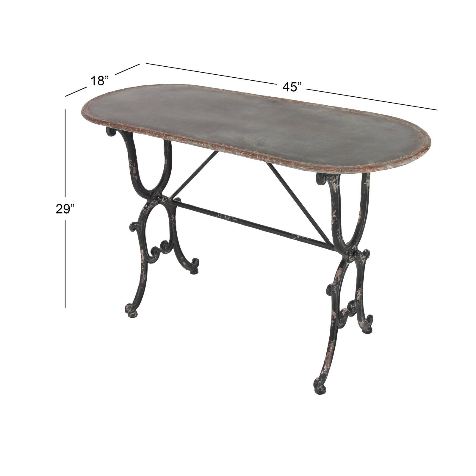 Grey Farmhouse Metal Console Table, 29&#x22; x 45&#x22;