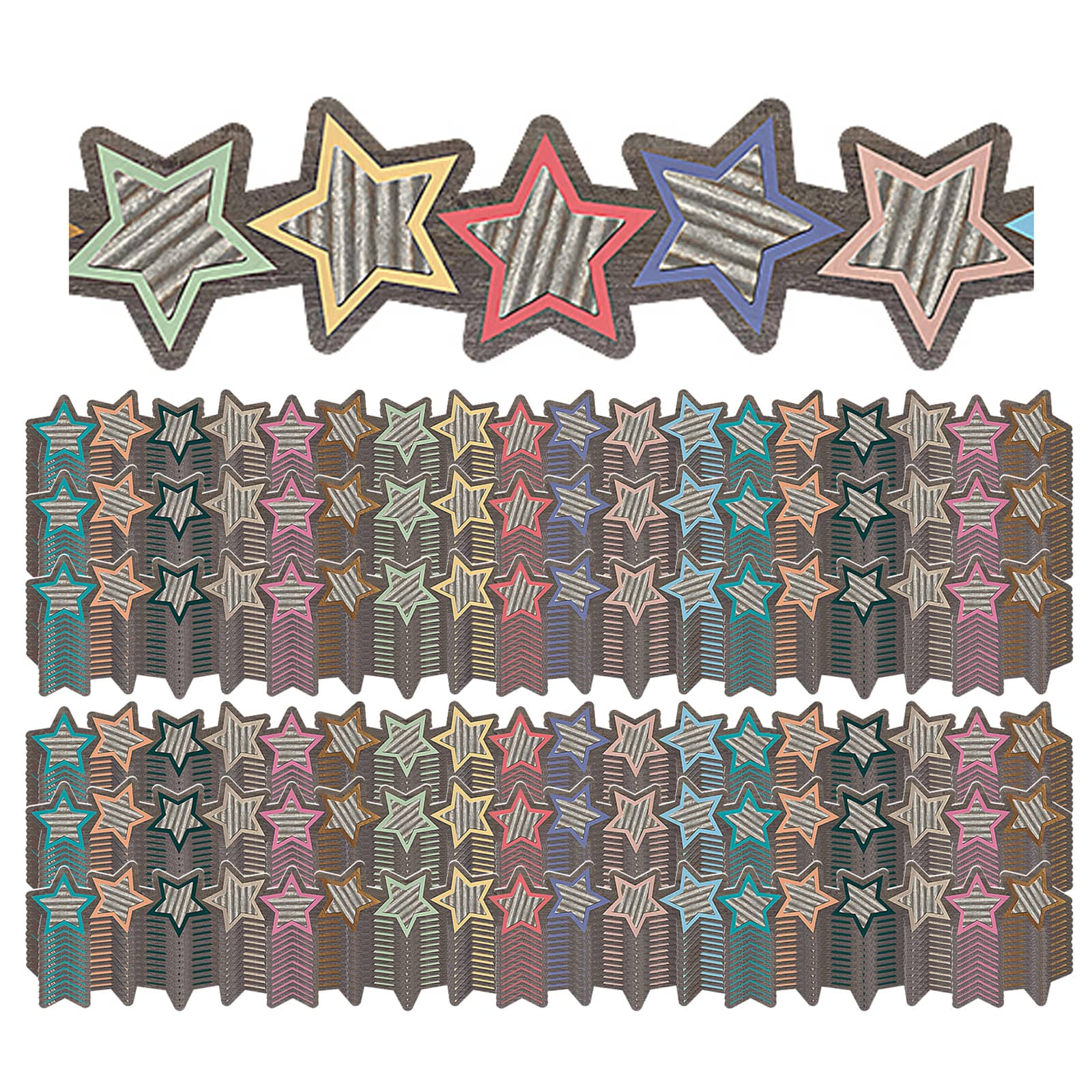 Home Sweet Classroom Stars Die-Cut Border Trim, 210ft.