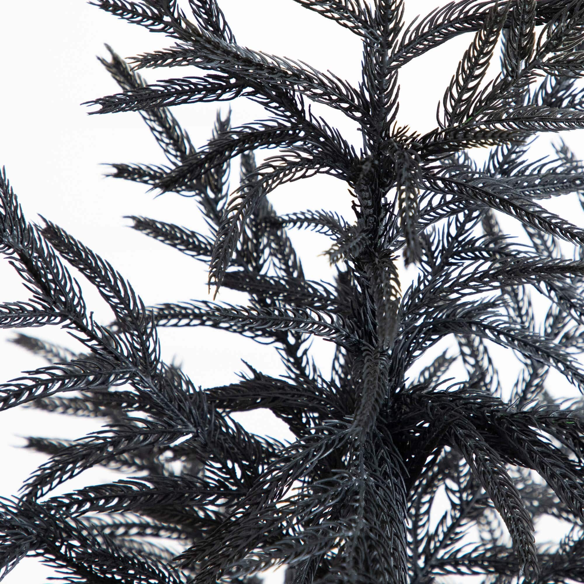 4ft. Artificial Halloween Real Touch Black Norfolk Pine Christmas Tree with Natural Look