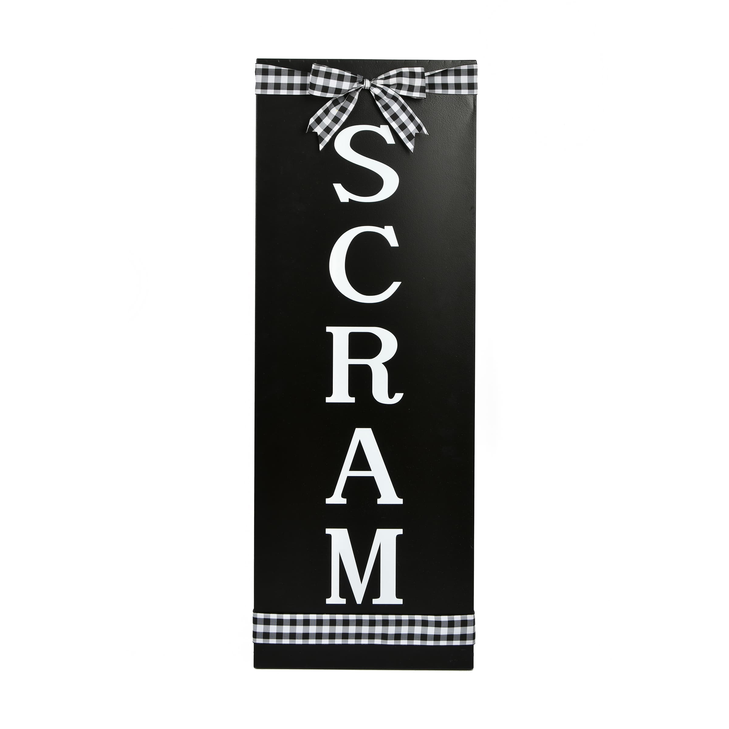 30" Halloween “Scram" Metal Porch Sign