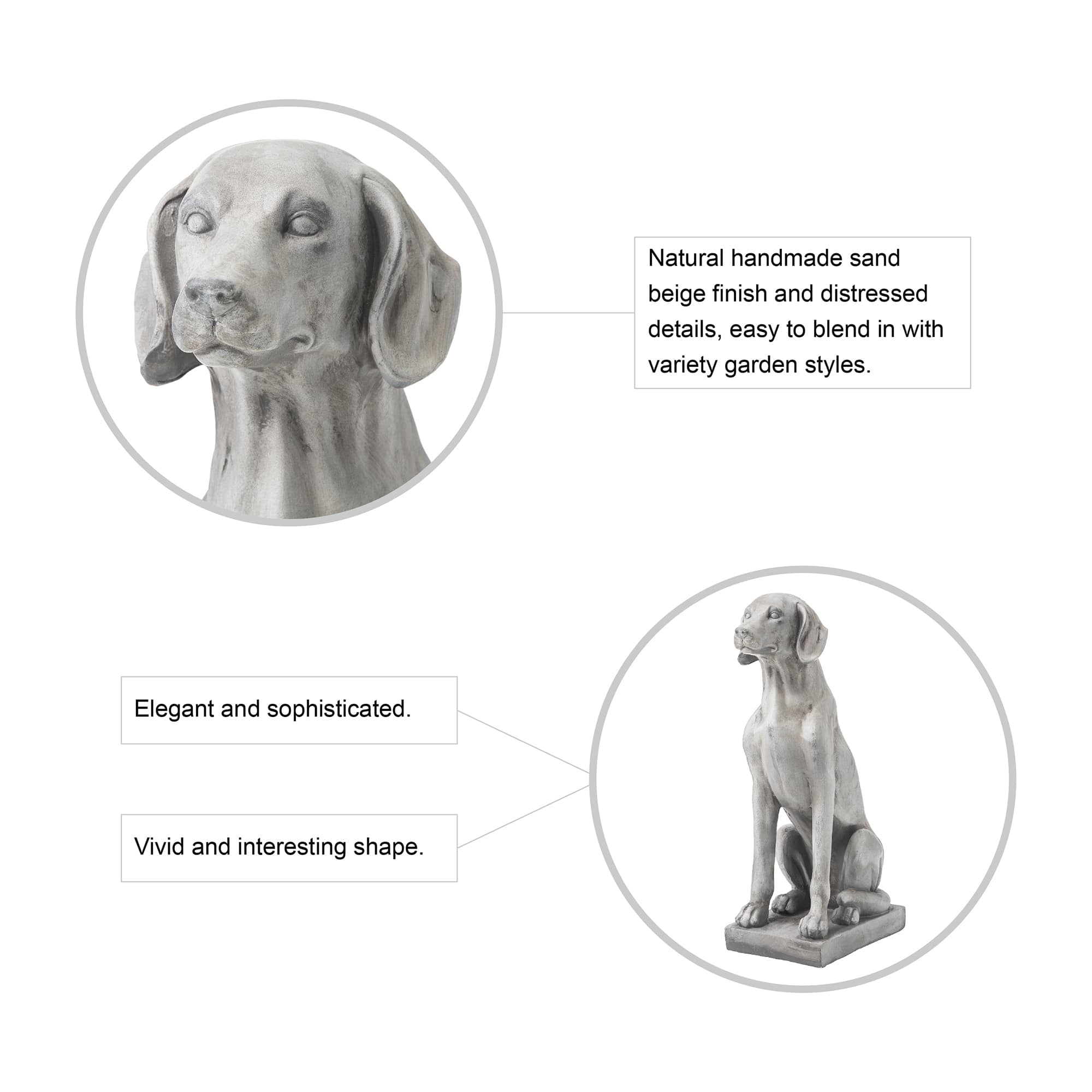 Glitzhome&#xAE; 28&#x22; Sitting Labrador Retriever Dog Statue