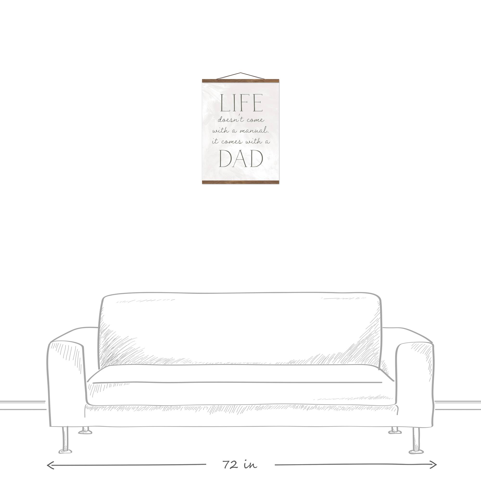 Life Comes with a Dad Teak Hanging Canvas