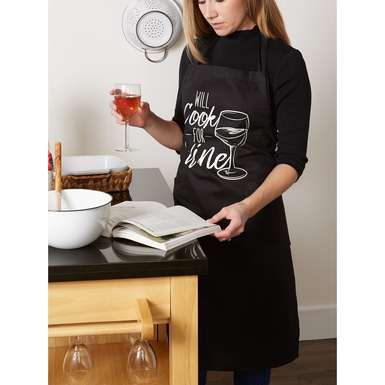 DII&#xAE; Will Cook For Wine Chef Apron