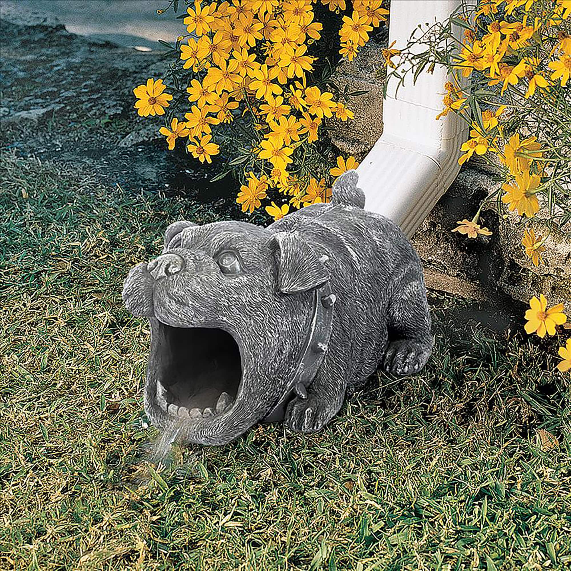 Design Toscano 10.5&#x22; Butch the Bulldog Gutter Guardian Downspout Statue