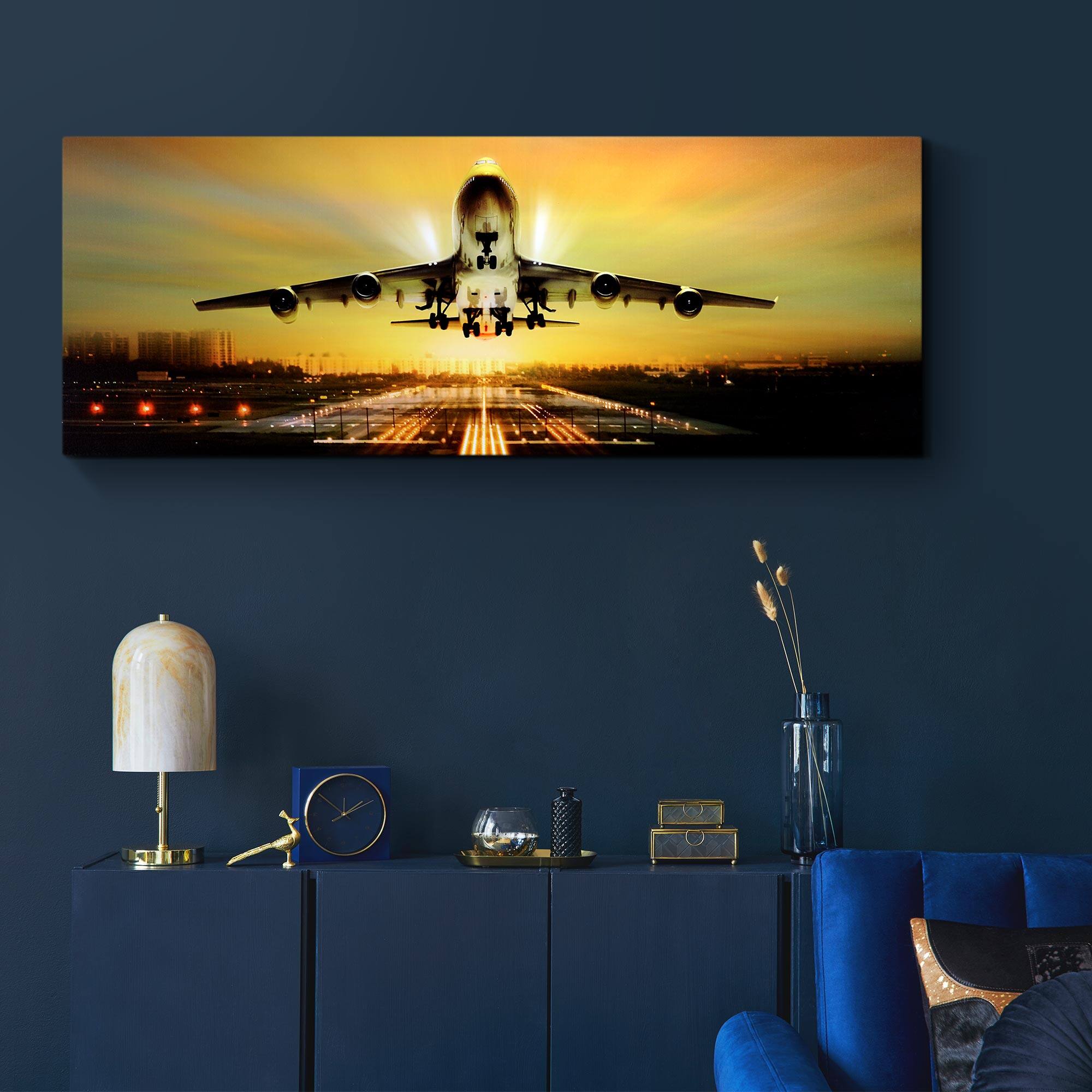 48&#x22; Airplane Take Off Glossy Lacquer Wall Art