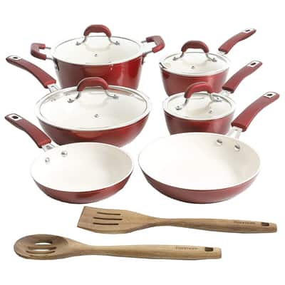 Kenmore® Arlington 12-Piece Metallic Red Aluminum Ceramic-Coated Nonstick  Cookware Set, Michaels