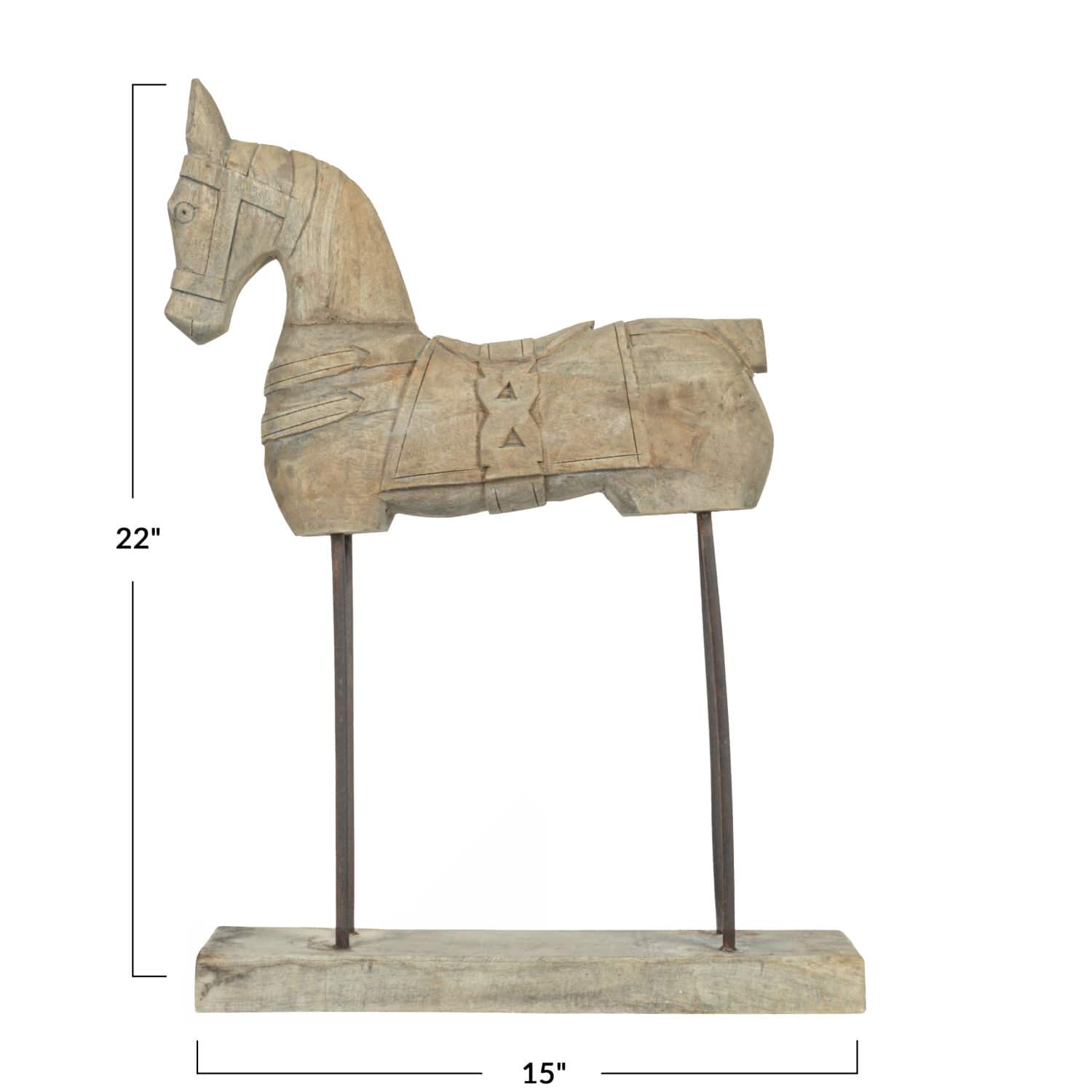 Hello Honey&#xAE; 22&#x22; Distressed Mango Wood Horse Figurine