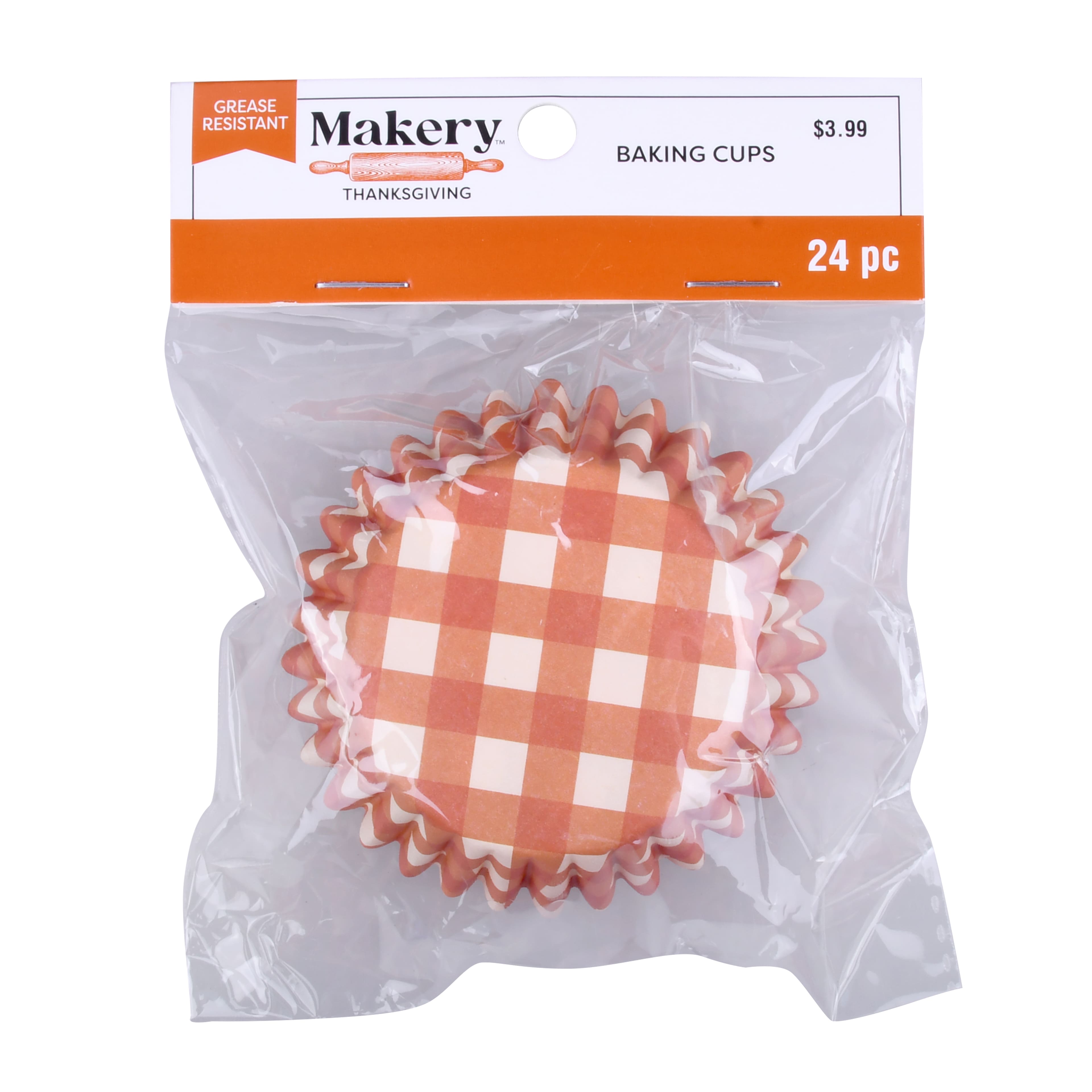 Plaid Pumpkin Baking Cups, 24ct. by Makery&#x2122;