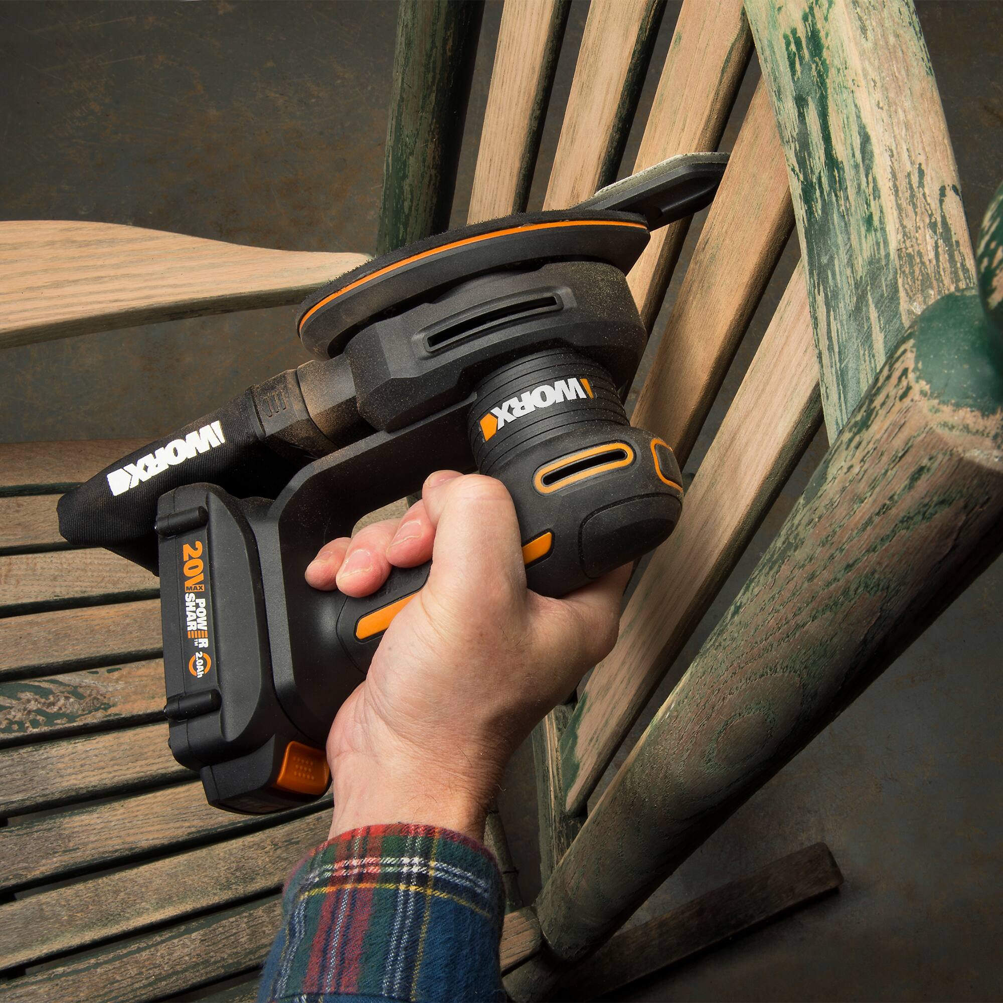 Worx® Power Share 20V Cordless Detail Sander with Finger Sanding Attachment, 2ah Battery