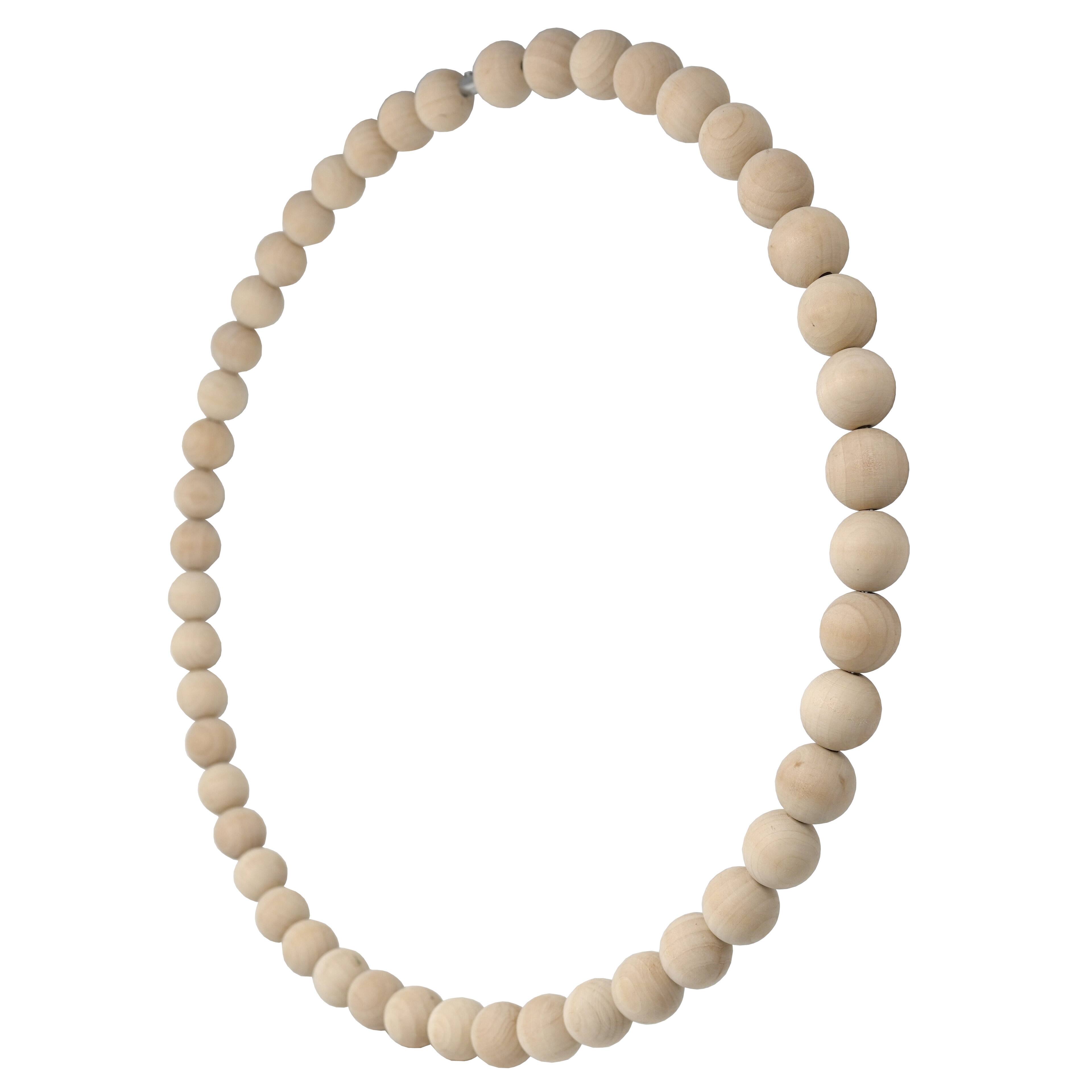 Unfinished Wood Bead Wreath