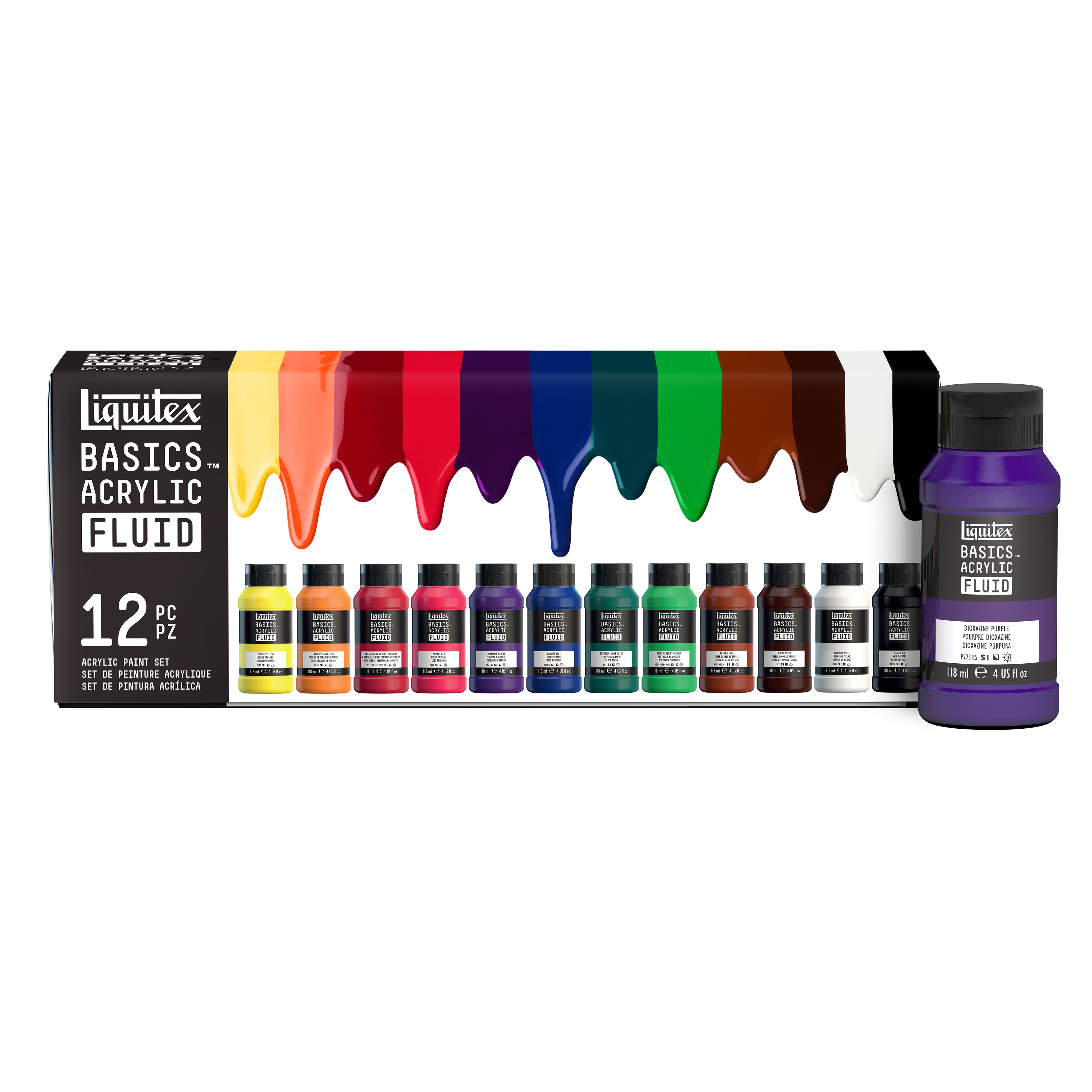 Liquitex BASICS™ Fluid 12 Color Acrylic Paint Set