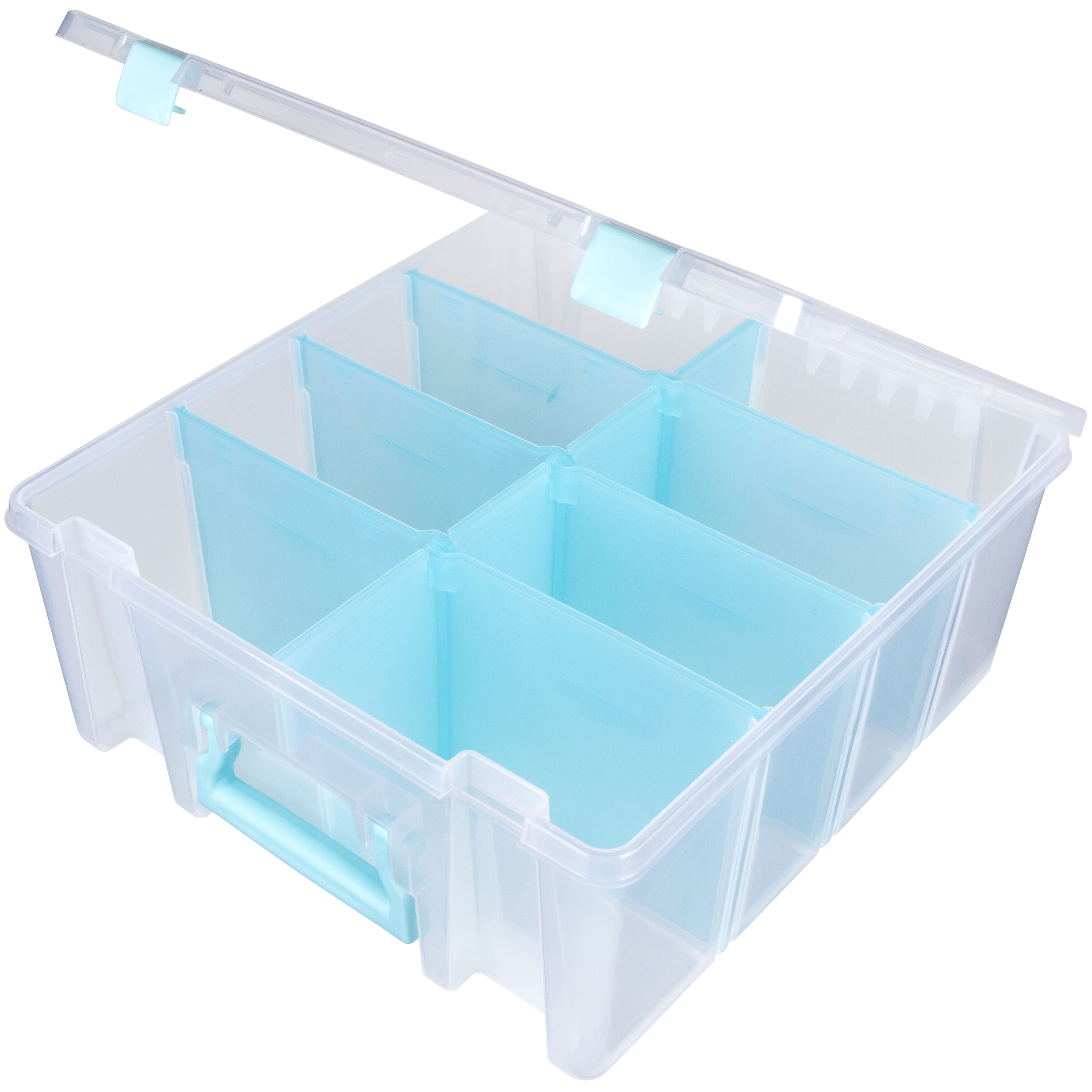1 Pack 1-Compartment Box Open Core Aqua Art and Craft Organizer 