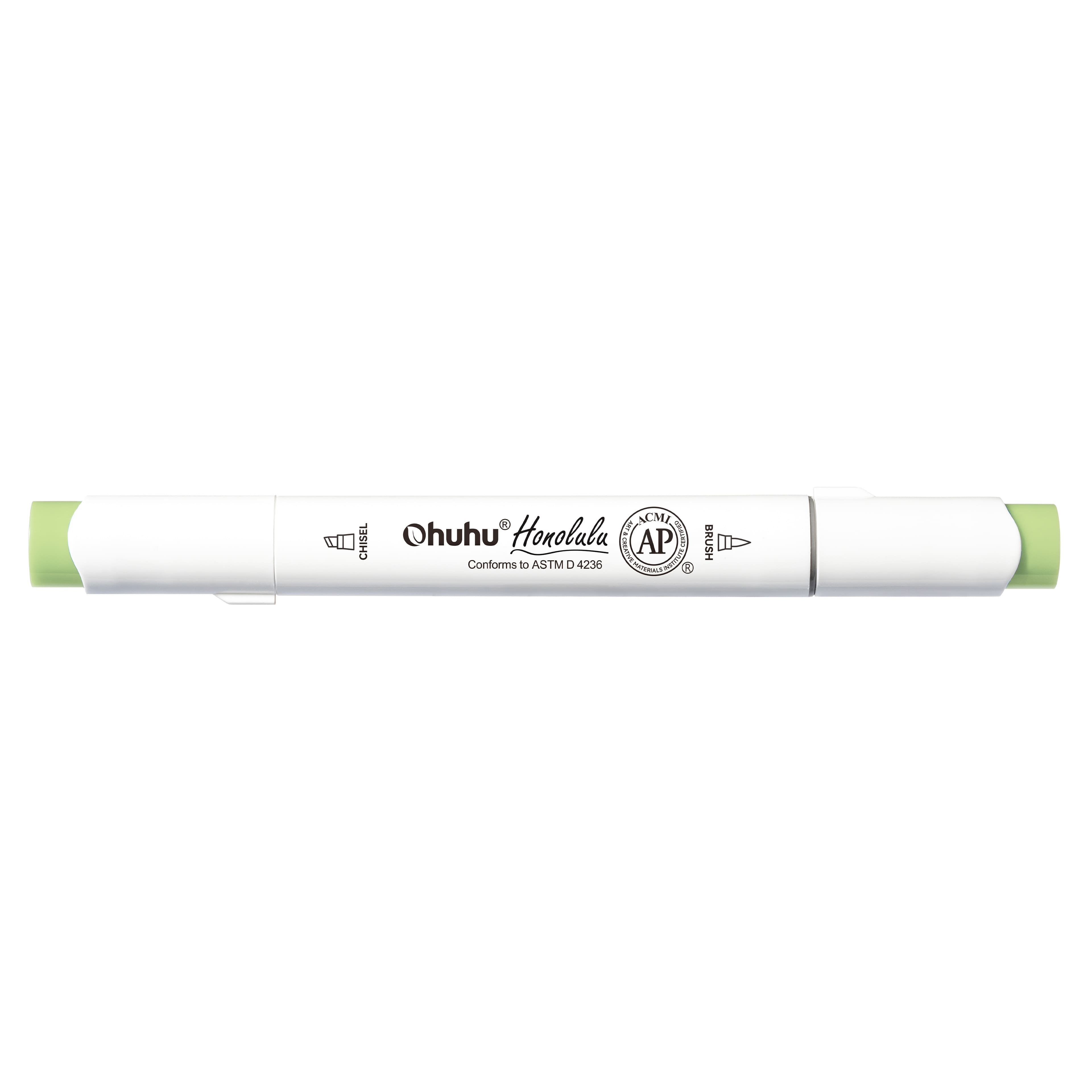 Ohuhu® Honolulu Brush & Chisel Dual Tip Marker, Color: YG312