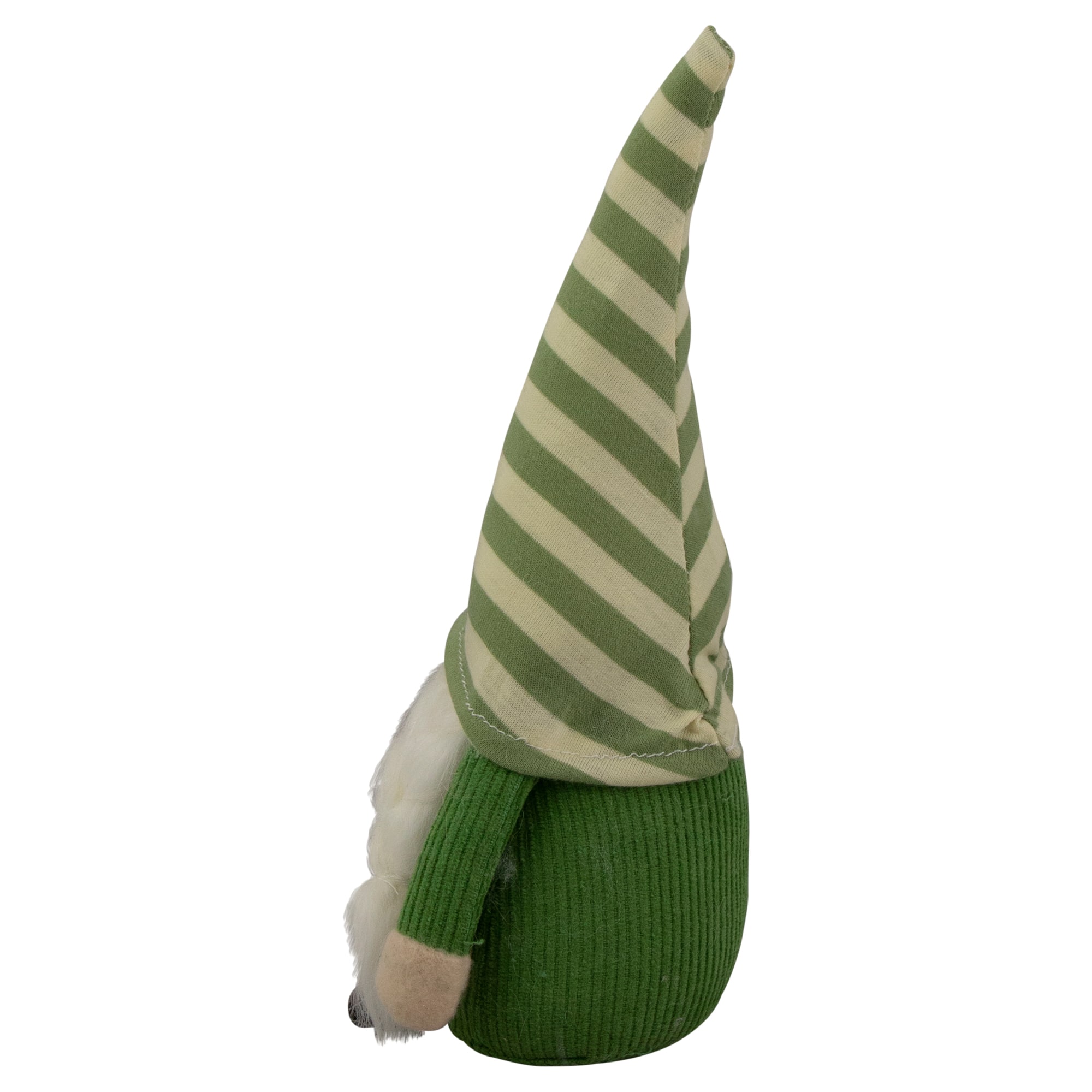 9.25&#x22; Green Striped Hat Girl Springtime Gnome