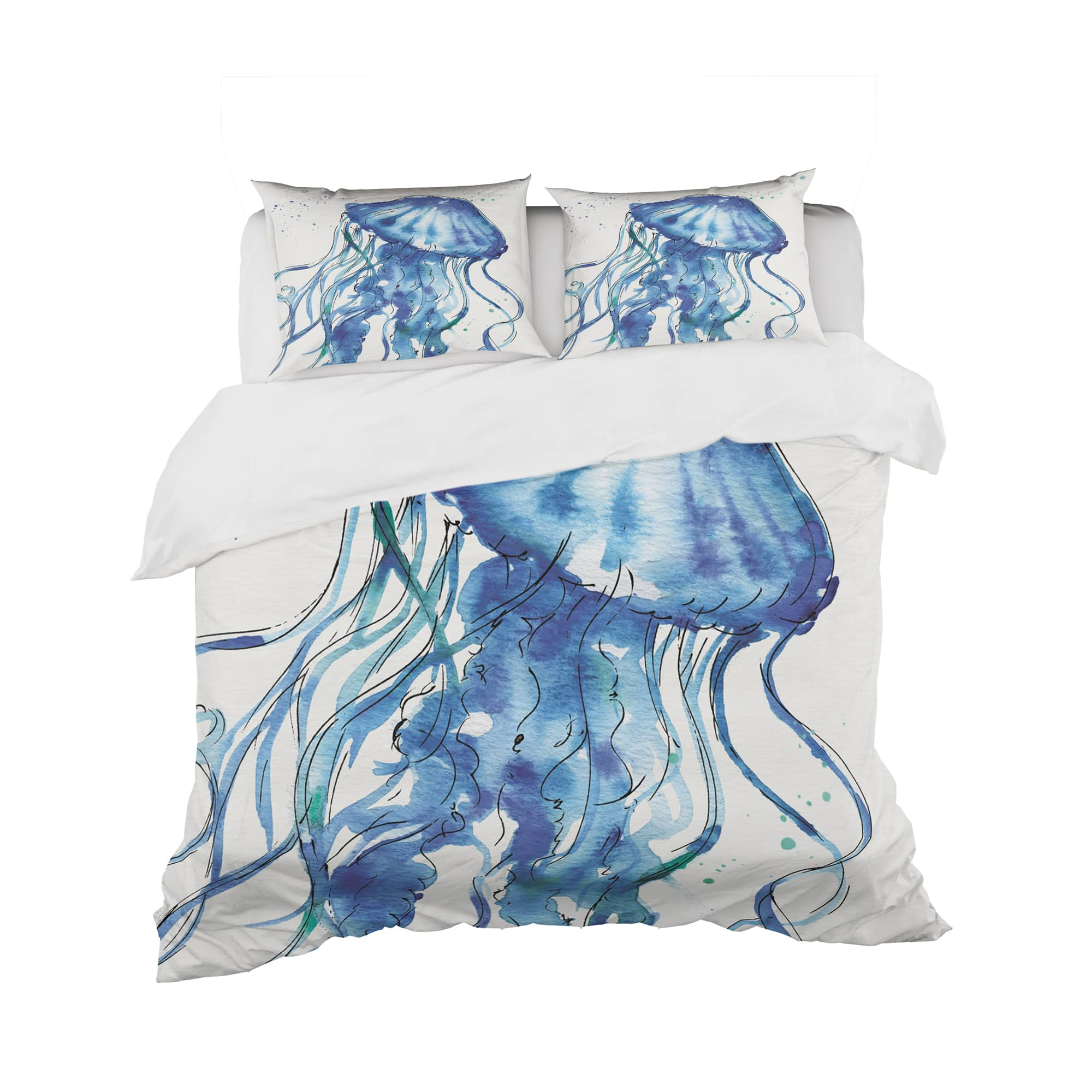 Designart &#x27;Blue Deep Sea X&#x27; Coastal Bedding Set - Duvet Cover &#x26; Shams