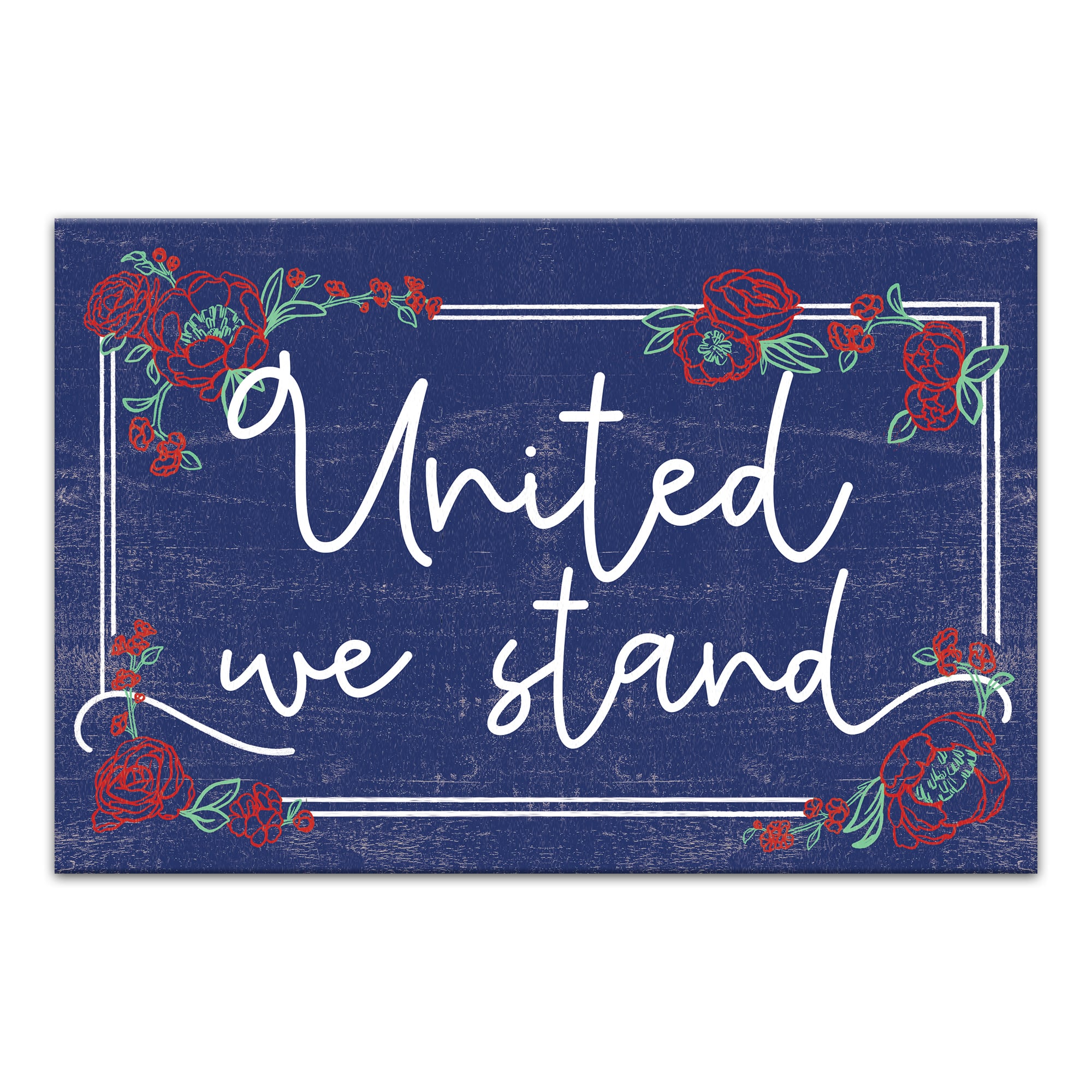 United We Stand Script Canvas Wall Art