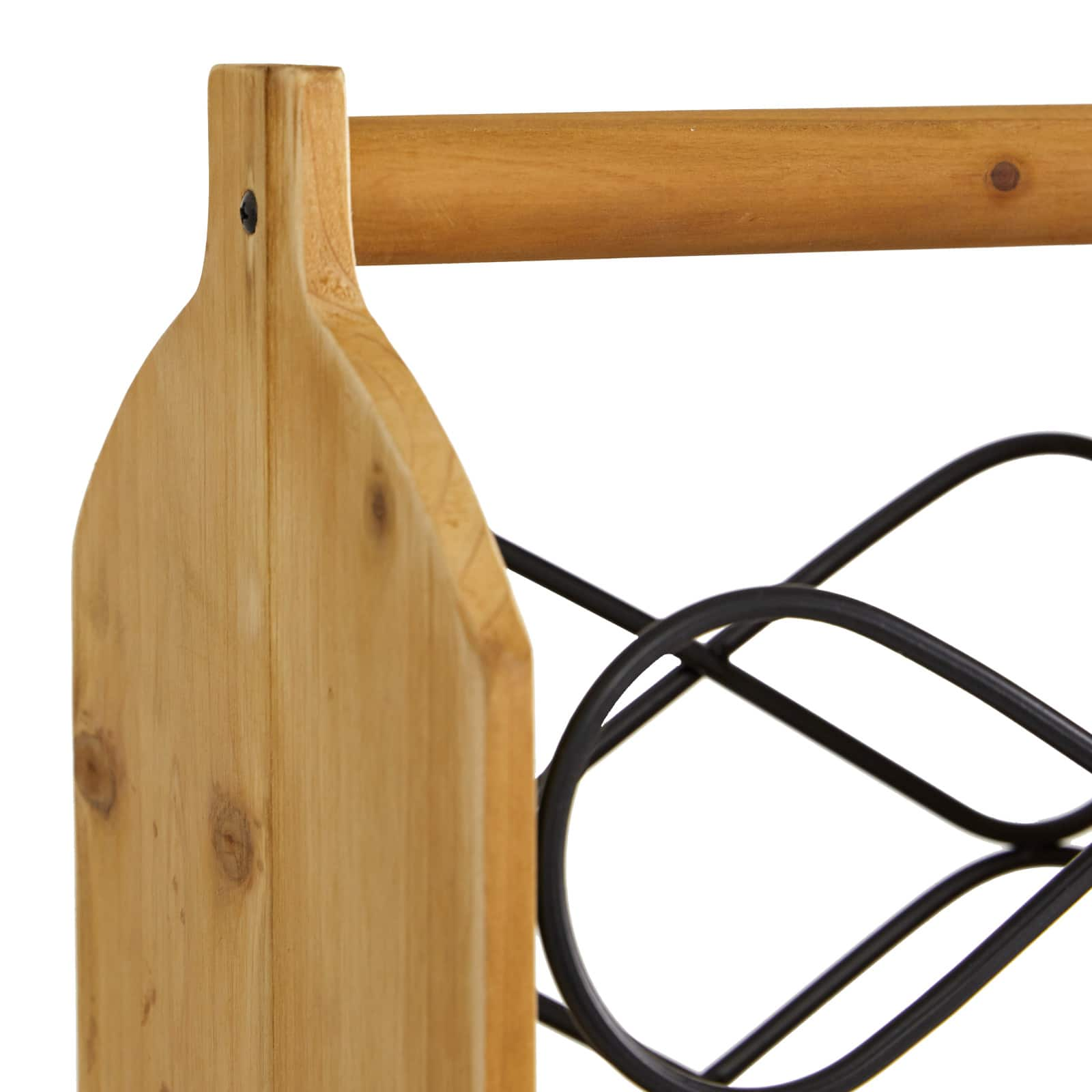 15&#x22; Brown Wood Rustic Wine Holder