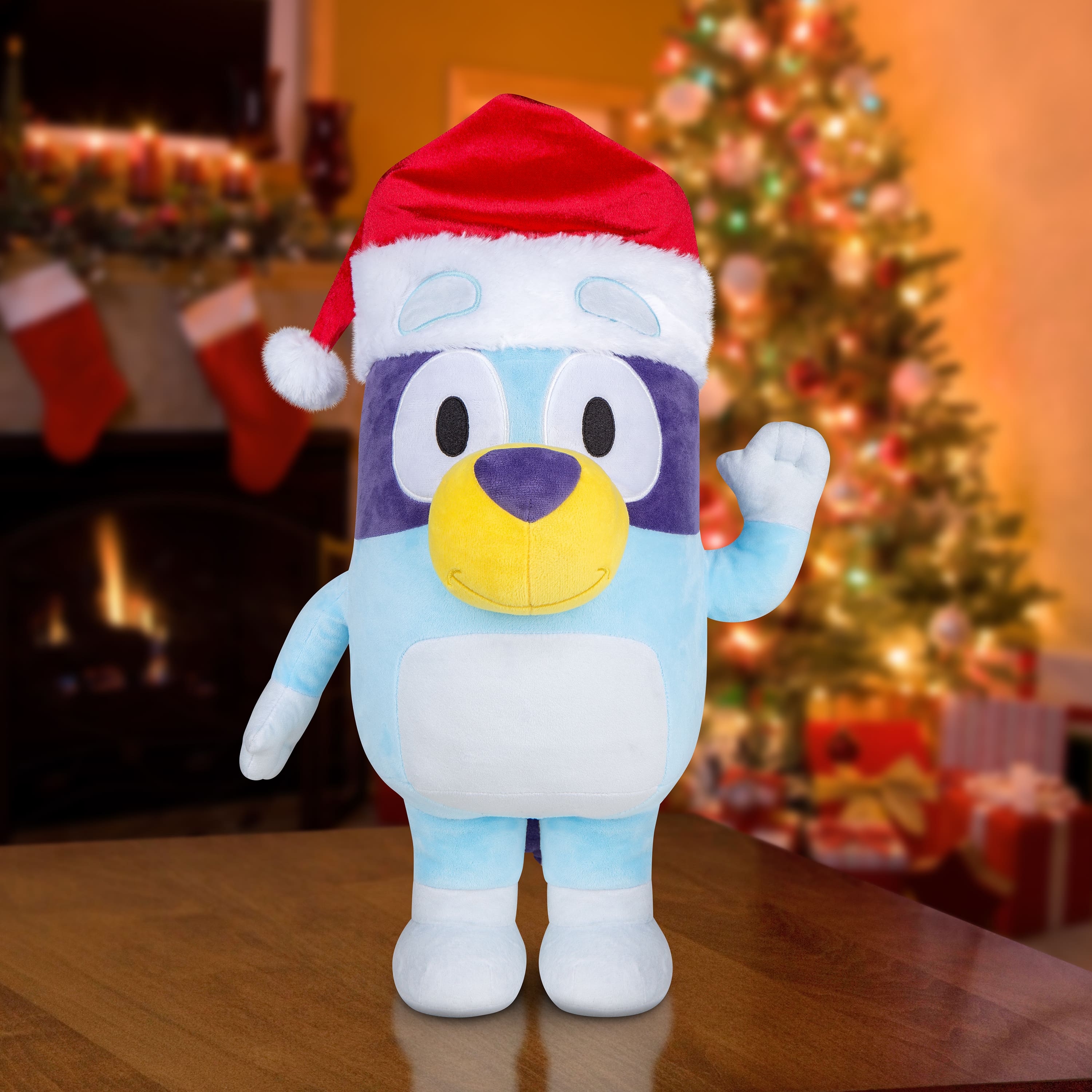 18&#x22; Bluey Holiday Greeter with Santa Hat