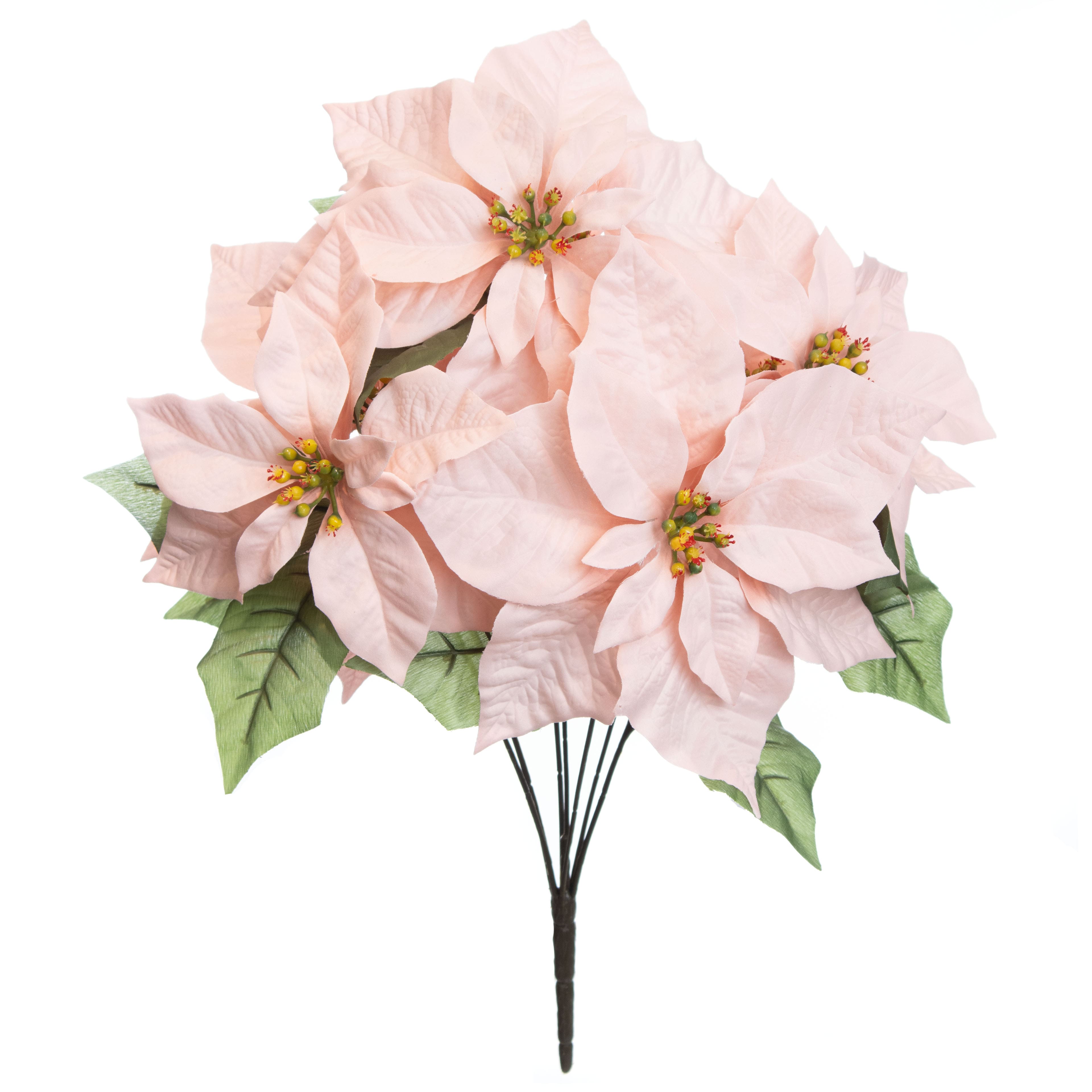 19&#x22; Blush Poinsettia Water-Resistant Bush by Ashland&#xAE;