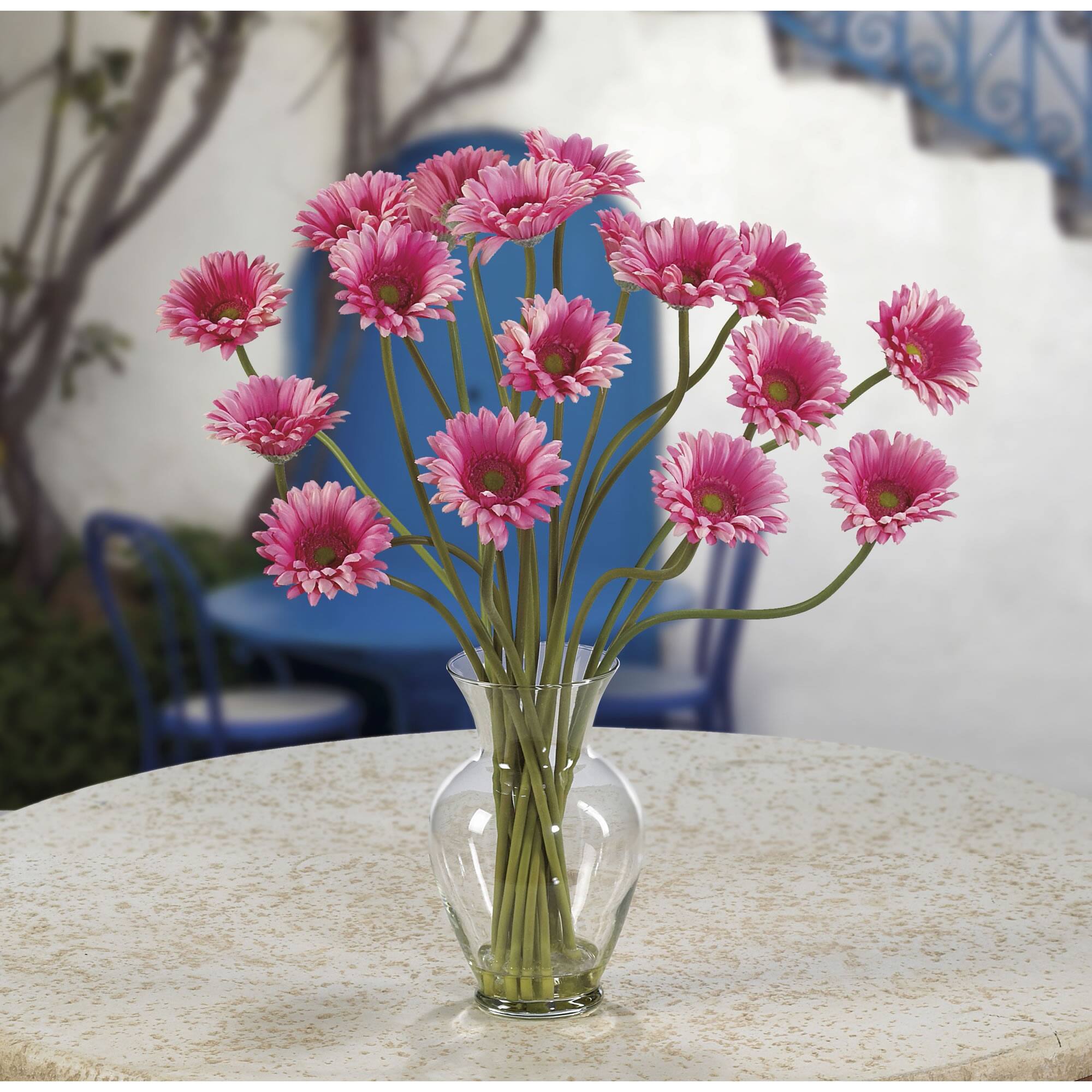 21&#x22; Gerbera Daisy Liquid Illusion Silk Flower Arrangement