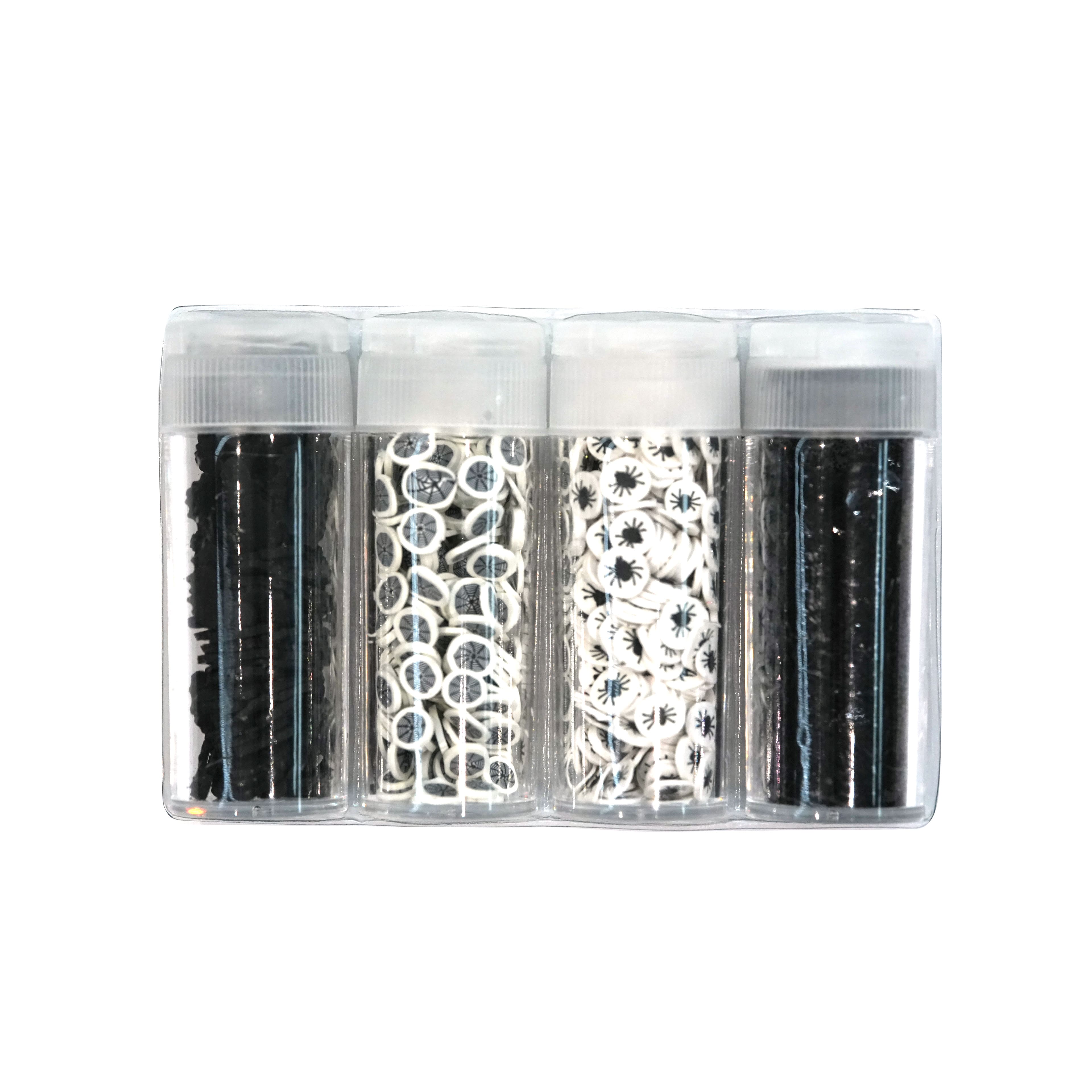 Halloween Bats &#x26; Spiders Mixed 4-Piece Clay Glitter Set by Recollections&#x2122;