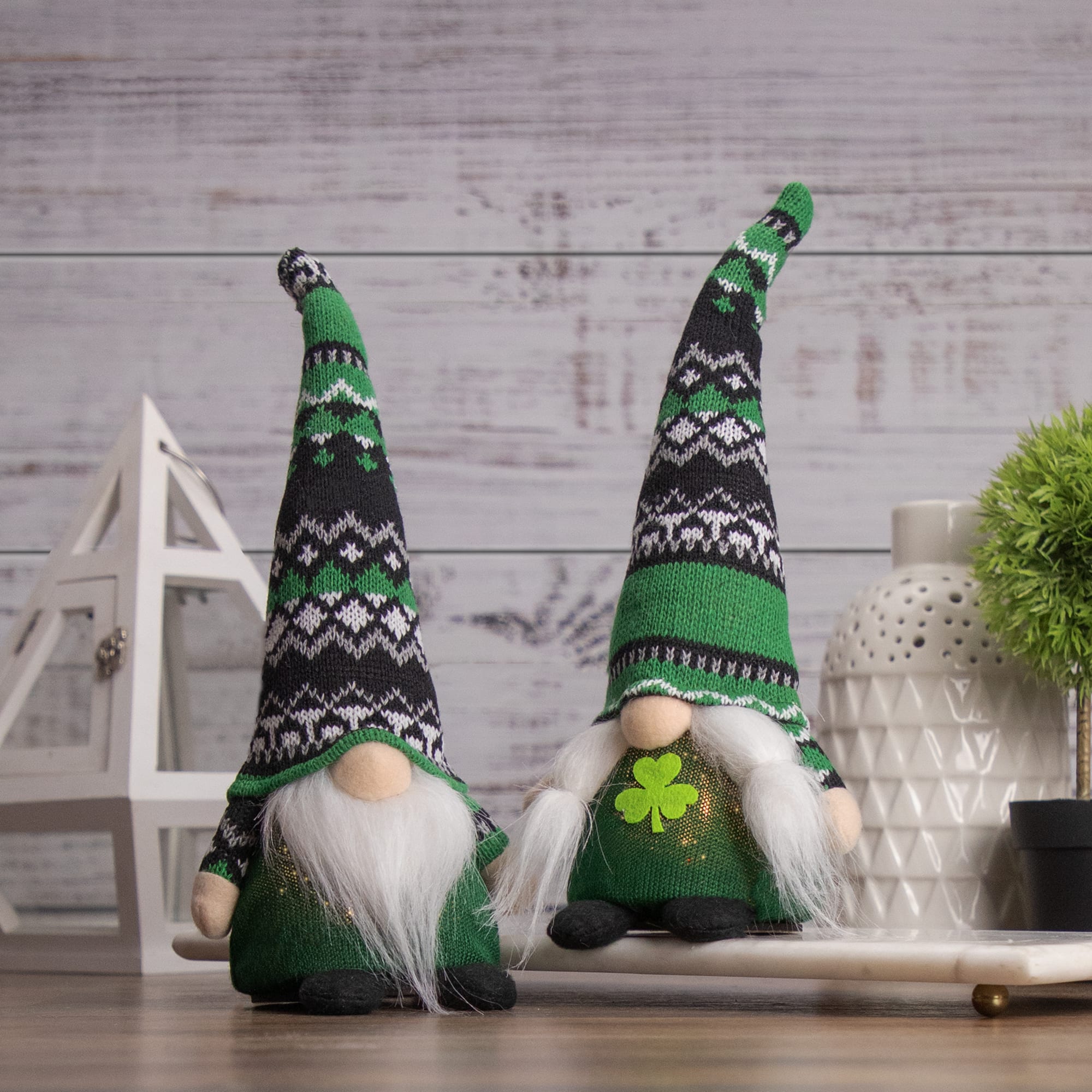 11.5" LED St. Patrick's Day Gnome Decoration