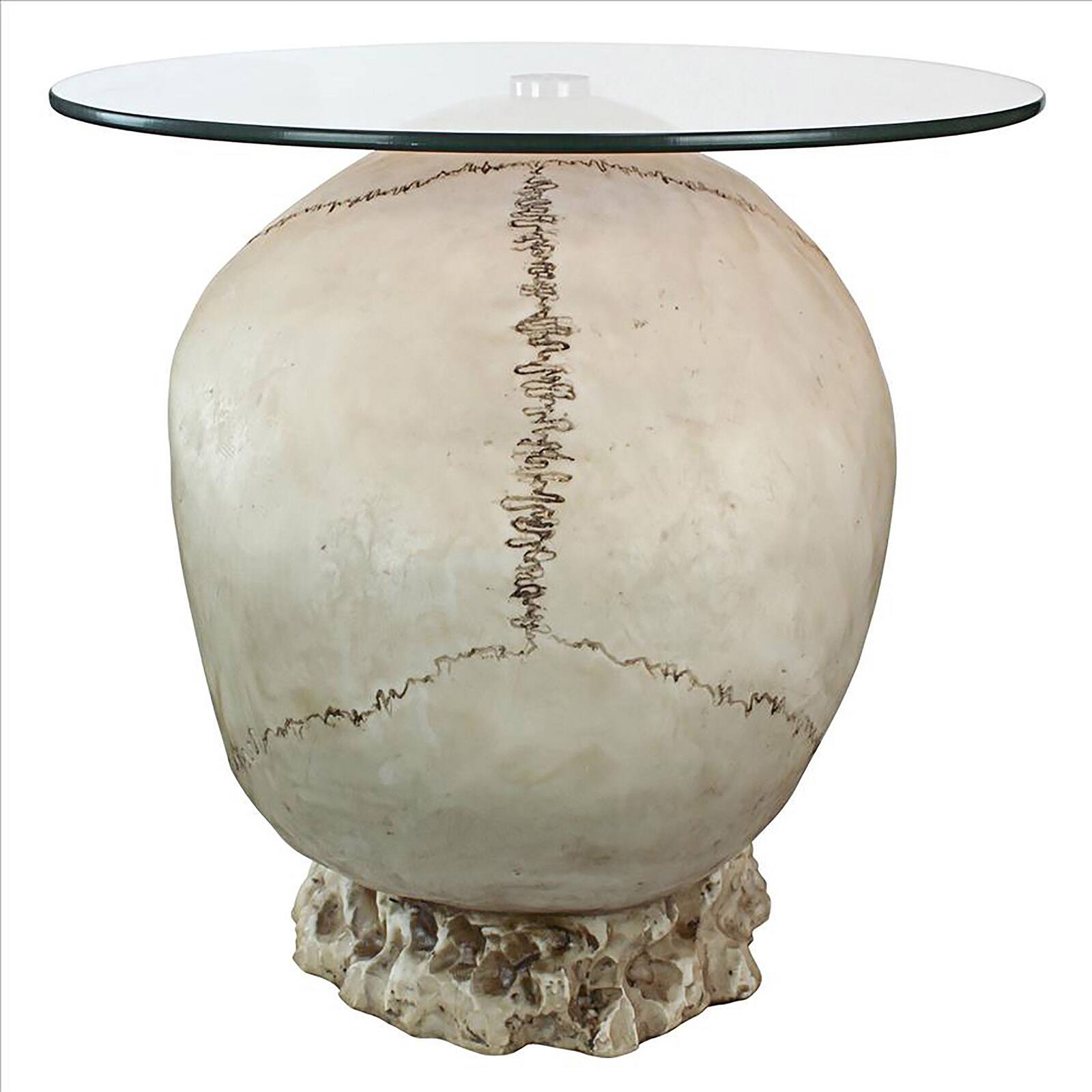 Design Toscano 19.5&#x22; Lost Souls Gothic Skull Glass-Topped Table