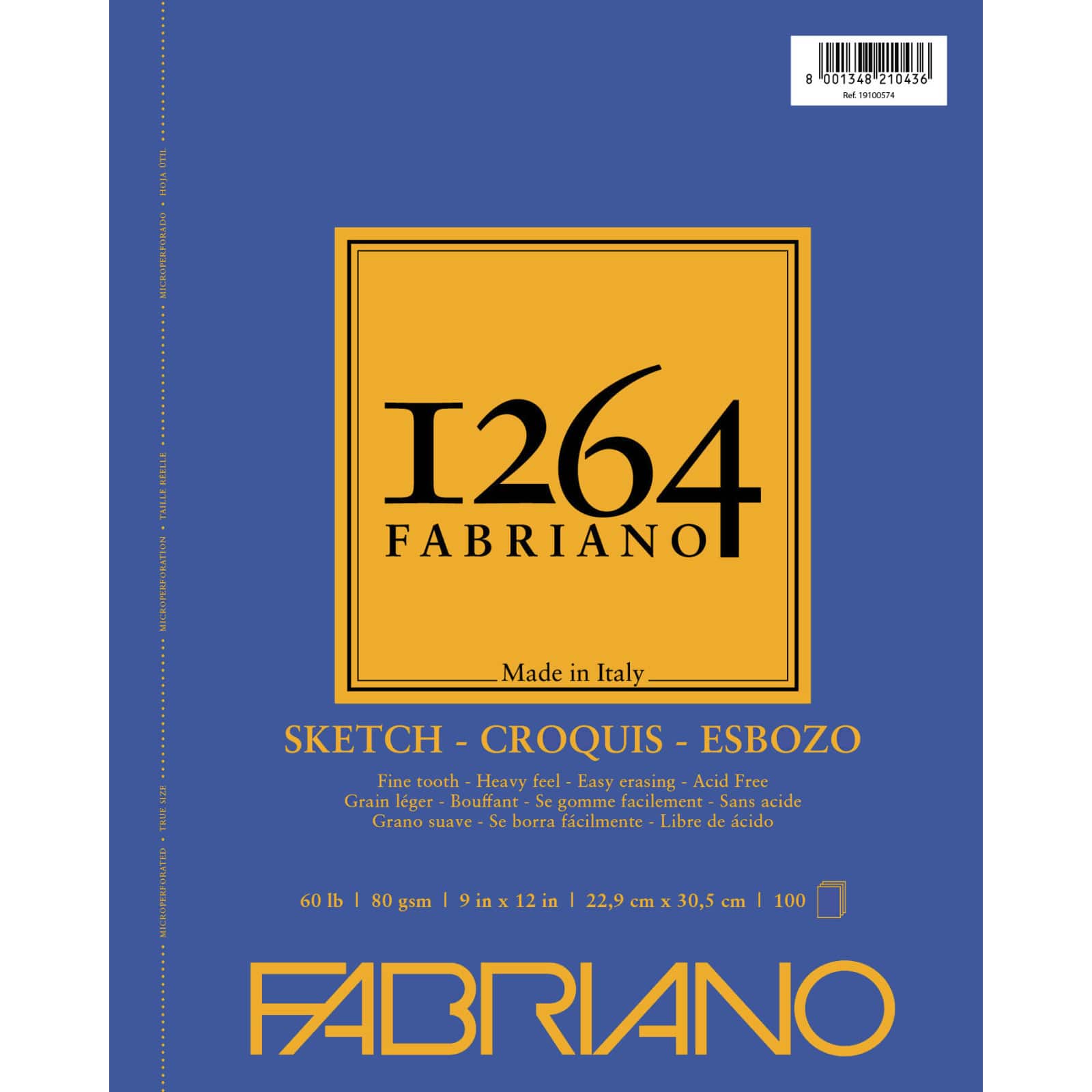 Fabriano 1264 Sketch Pad Portrait Spiral Bound 90gsm  Melbourne Artists  Supplies