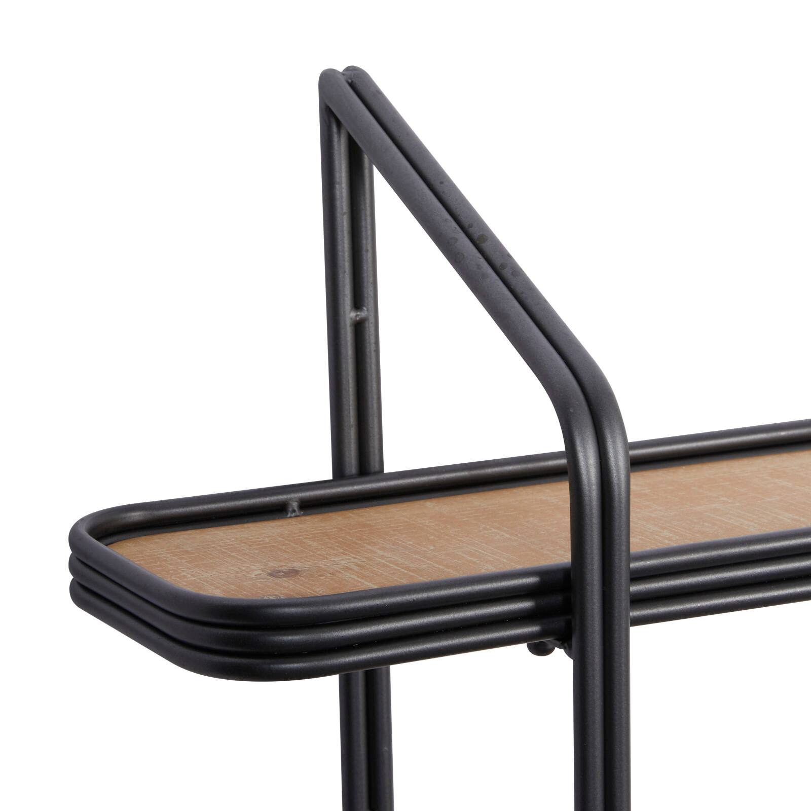 Gray Metal and Wood Industrial Wall Shelves, 34&#x22; x 32&#x22; x 6&#x22;