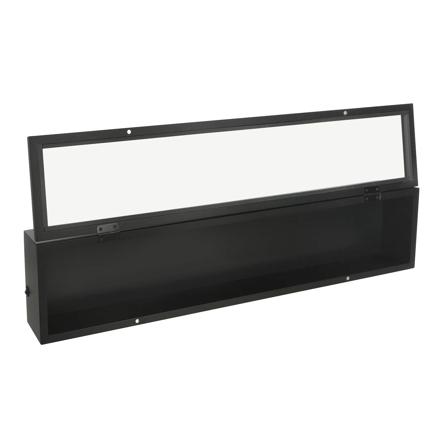 6 Pack: Black Front Loading 28&#x22; x 5.8&#x22; LED Display Case with Glass Frame by Studio D&#xE9;cor&#xAE;