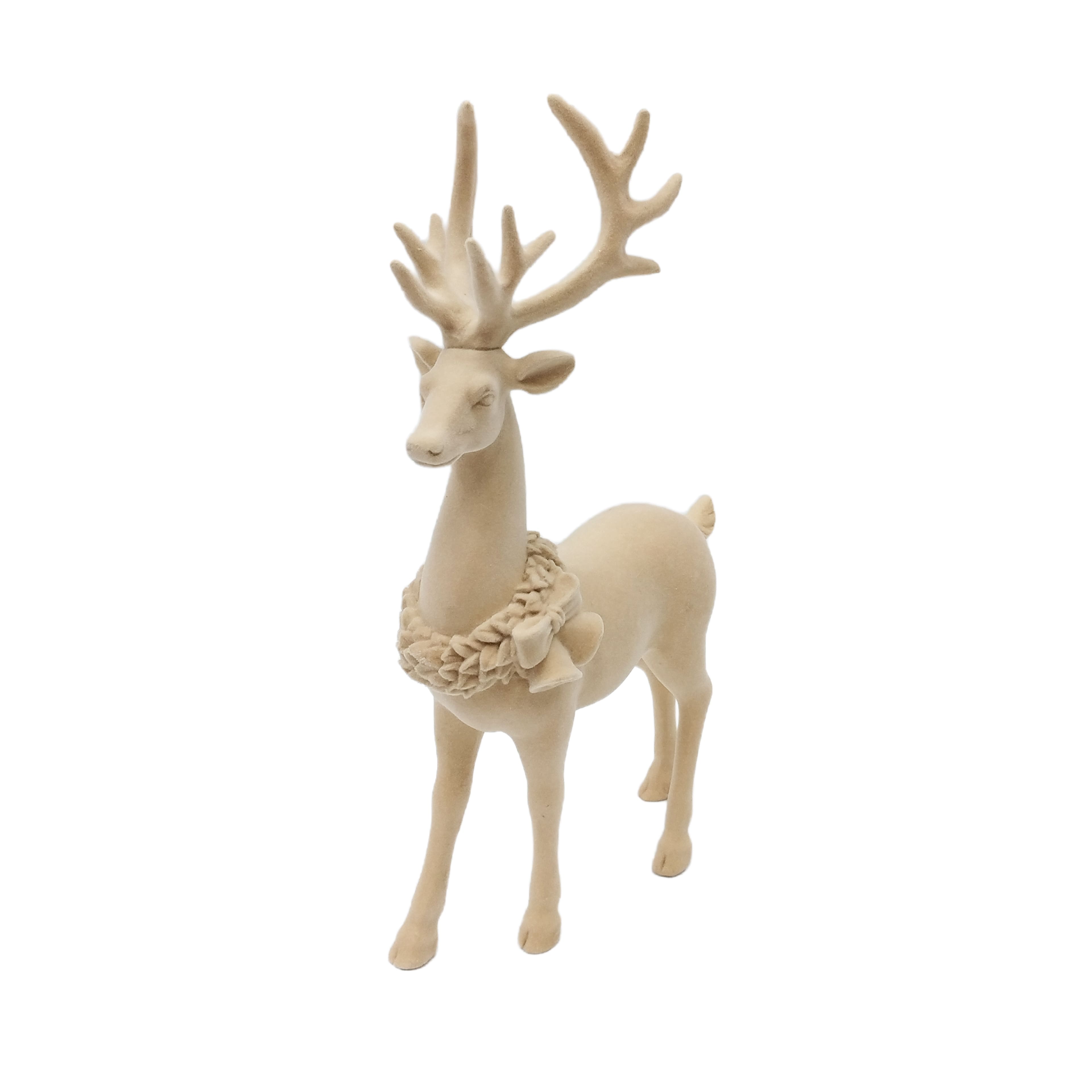 12.75&#x22; Flocked Standing Deer D&#xE9;cor by Ashland&#xAE;