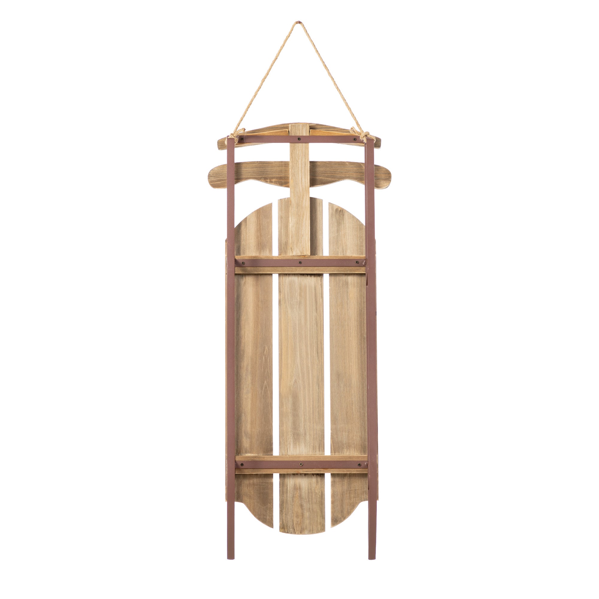 Glitzhome&#xAE; 34.25&#x22;&#xA0;Wooden Natural Christmas Sleigh Porch Decor