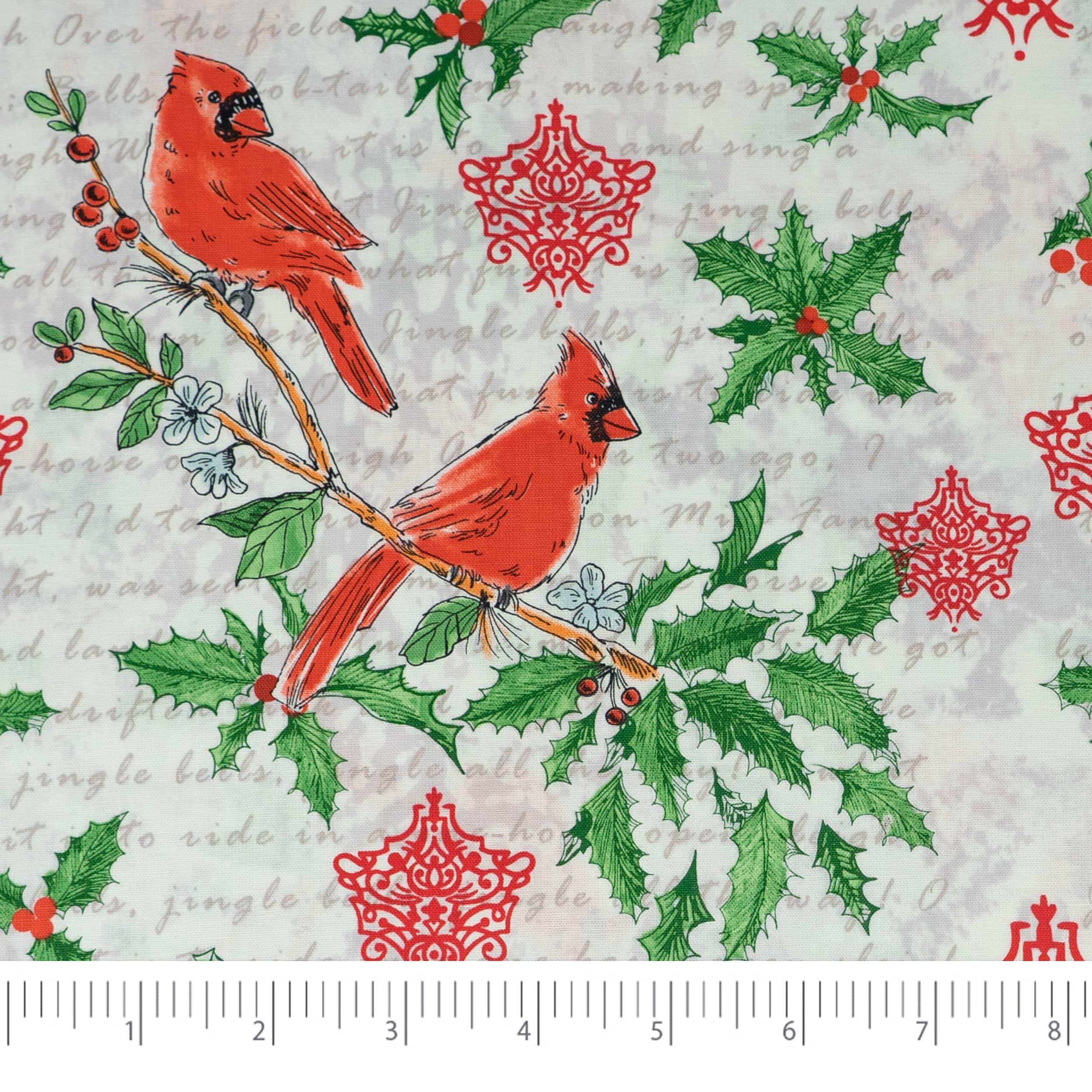 SINGER Christmas Holiday Cardinals Cotton Fabric