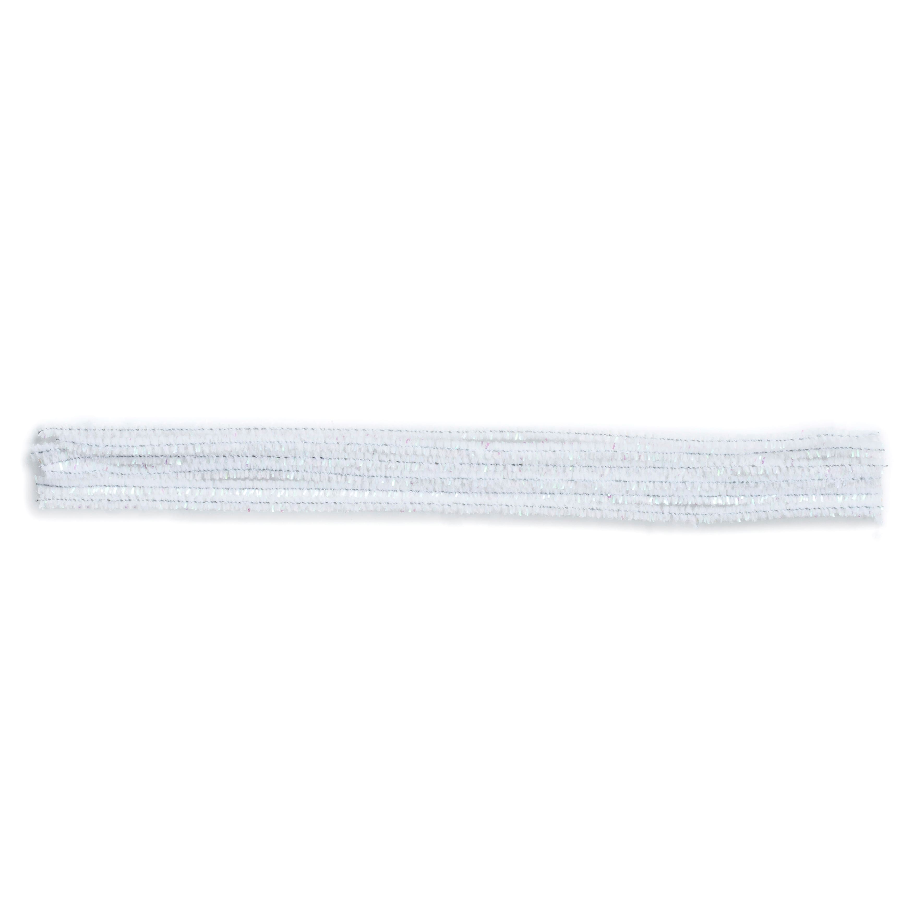 Iridescent White Chenille Pipe Cleaners, 25ct. by Creatology&#x2122;